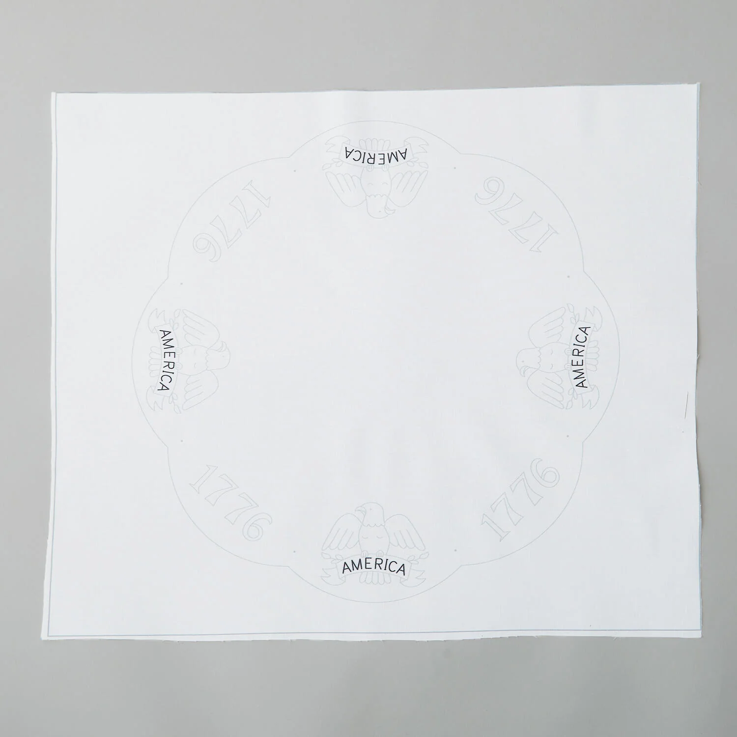 Patriotic Redwork Embroidery Table Topper Kit - Image 3