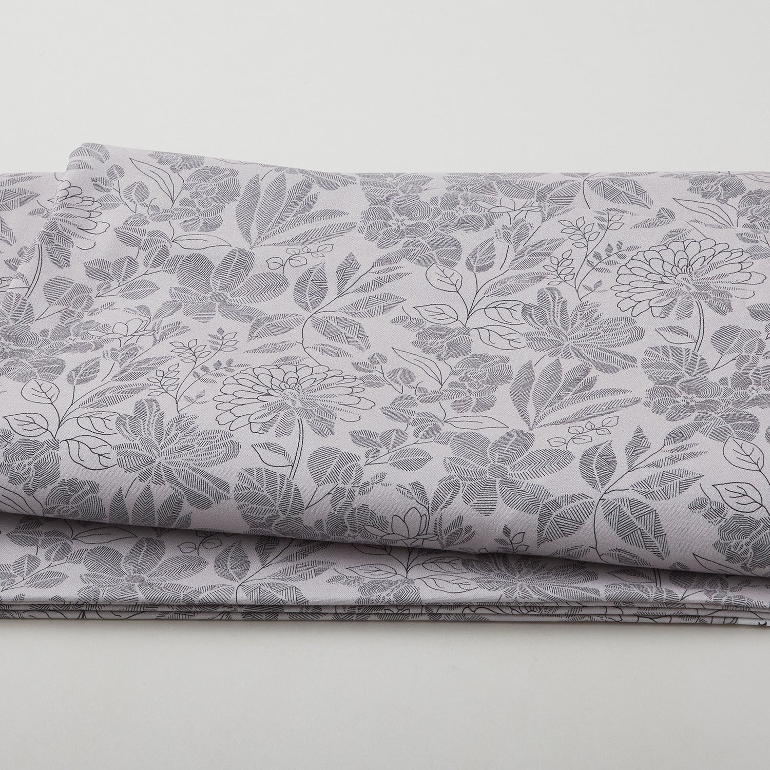 Pen and Ink - Floral Medium Gray 118" Wide 3 Yard Cut