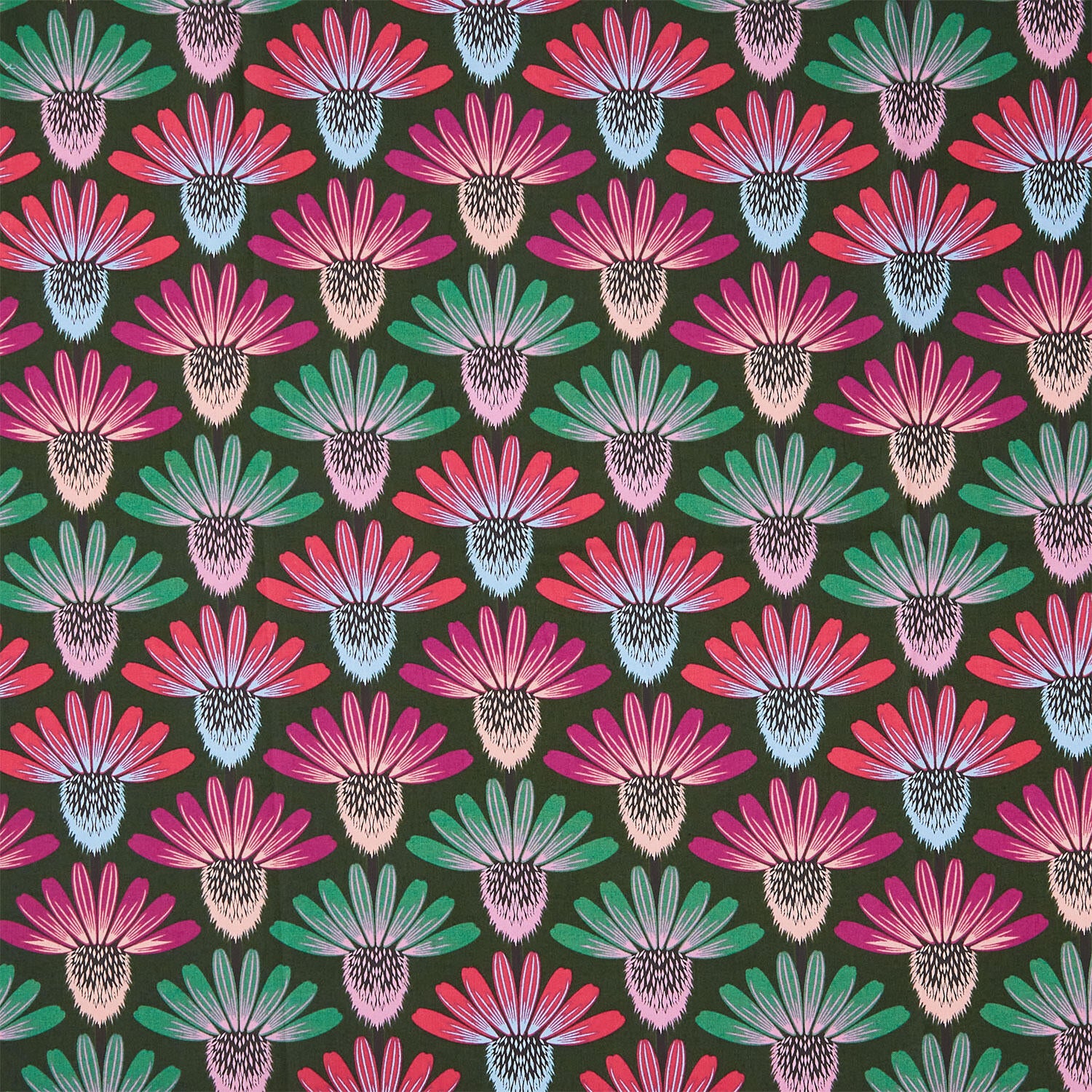 Perennial Borders - Echinacea Rhythm Forest Yardage