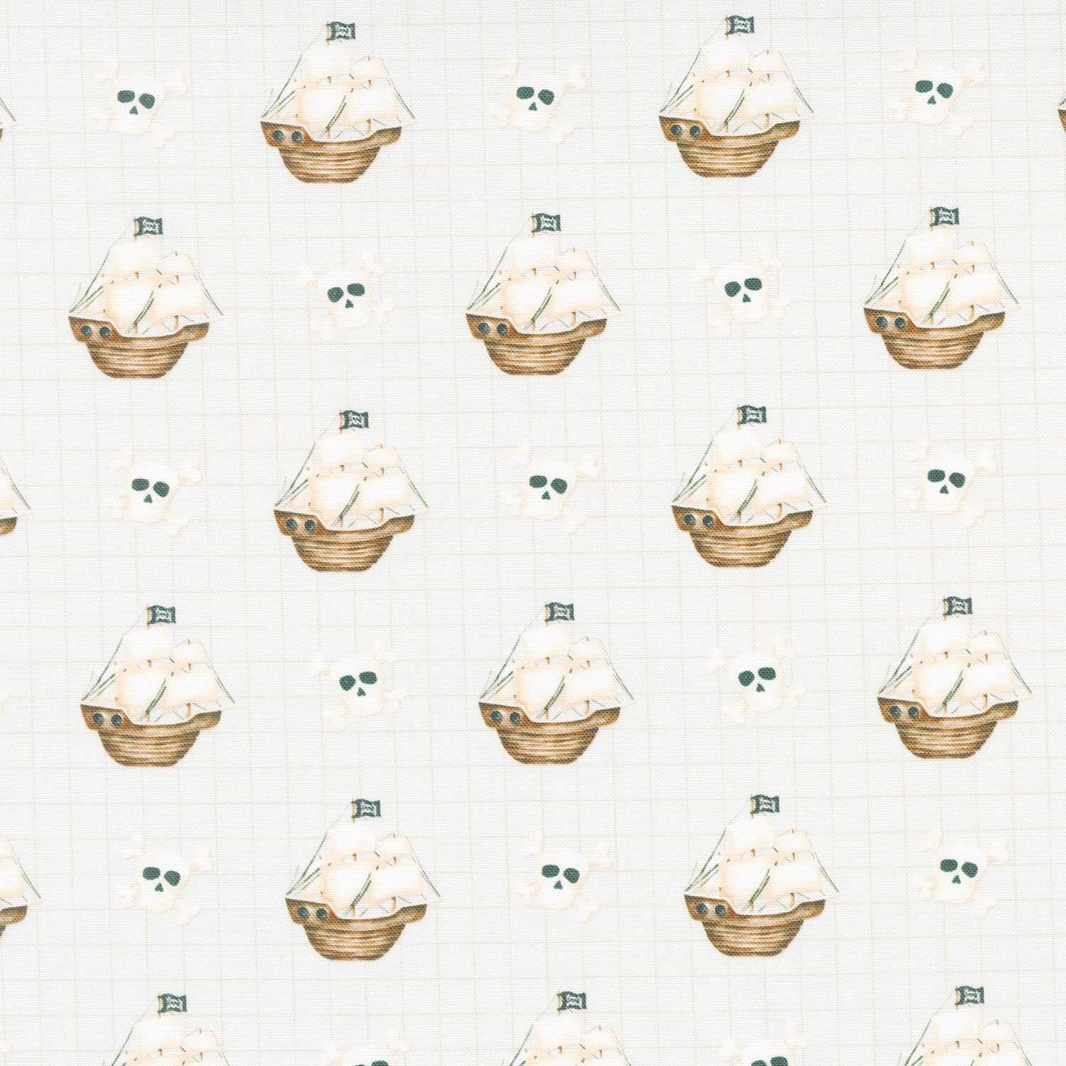 Pirates Ahoy - Ships Grey Yardage