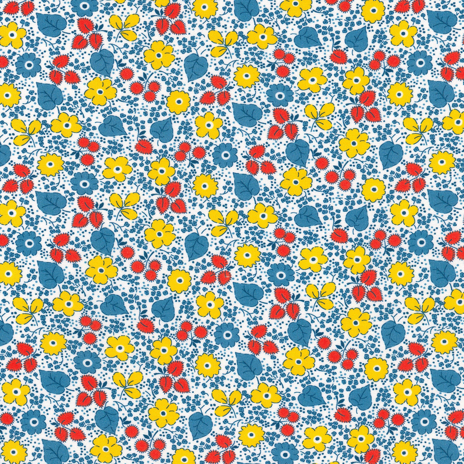 Playful - Dainty Flowers Vintage White Yardage