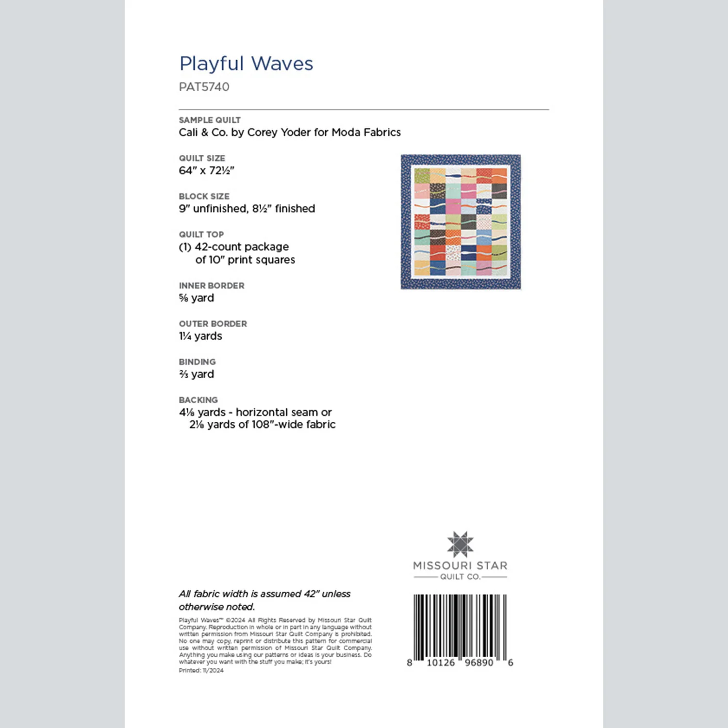 Playful Waves Quilt Pattern by Missouri Star - Image 2