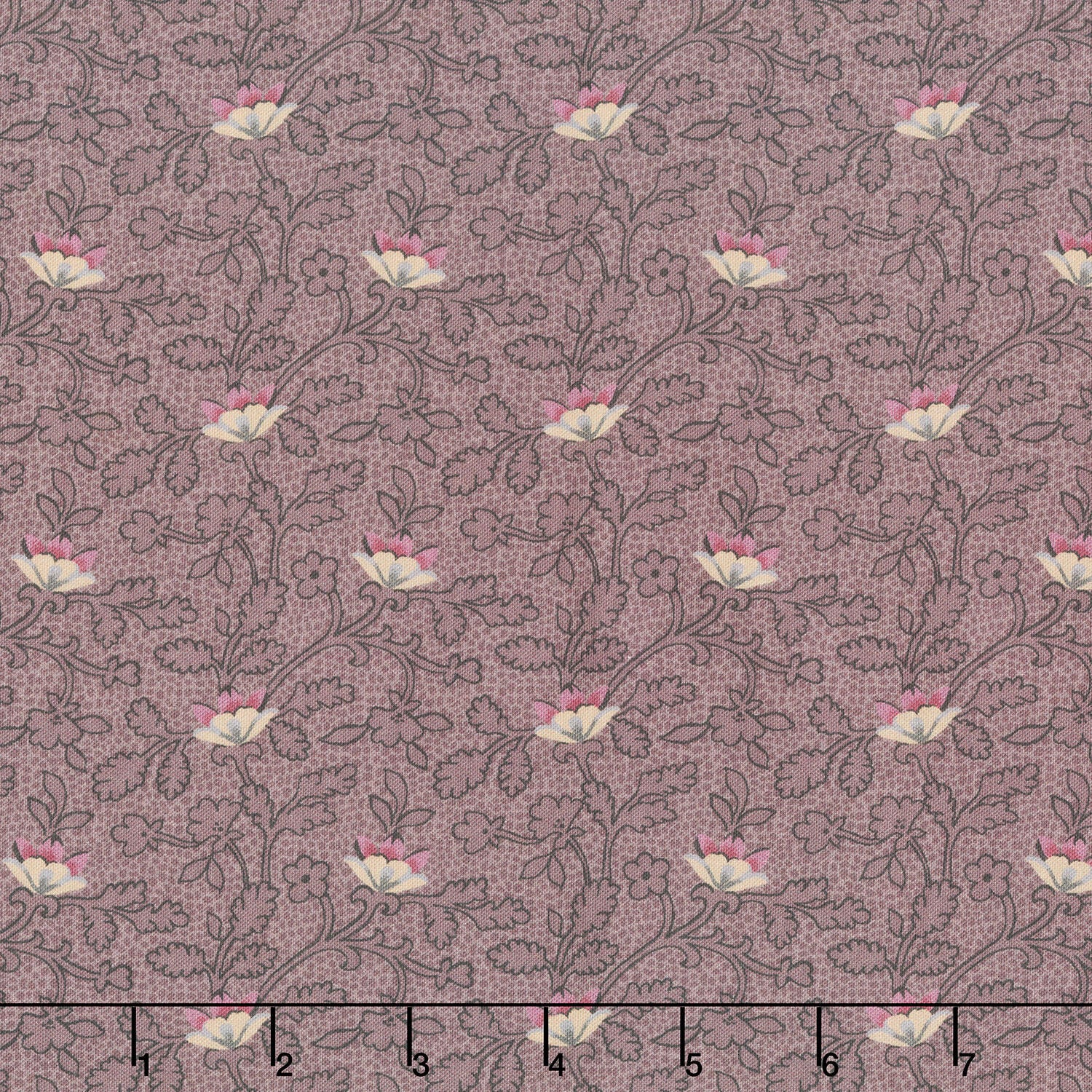 Plumberry Farm - Passion Flowers Mauve Yardage
