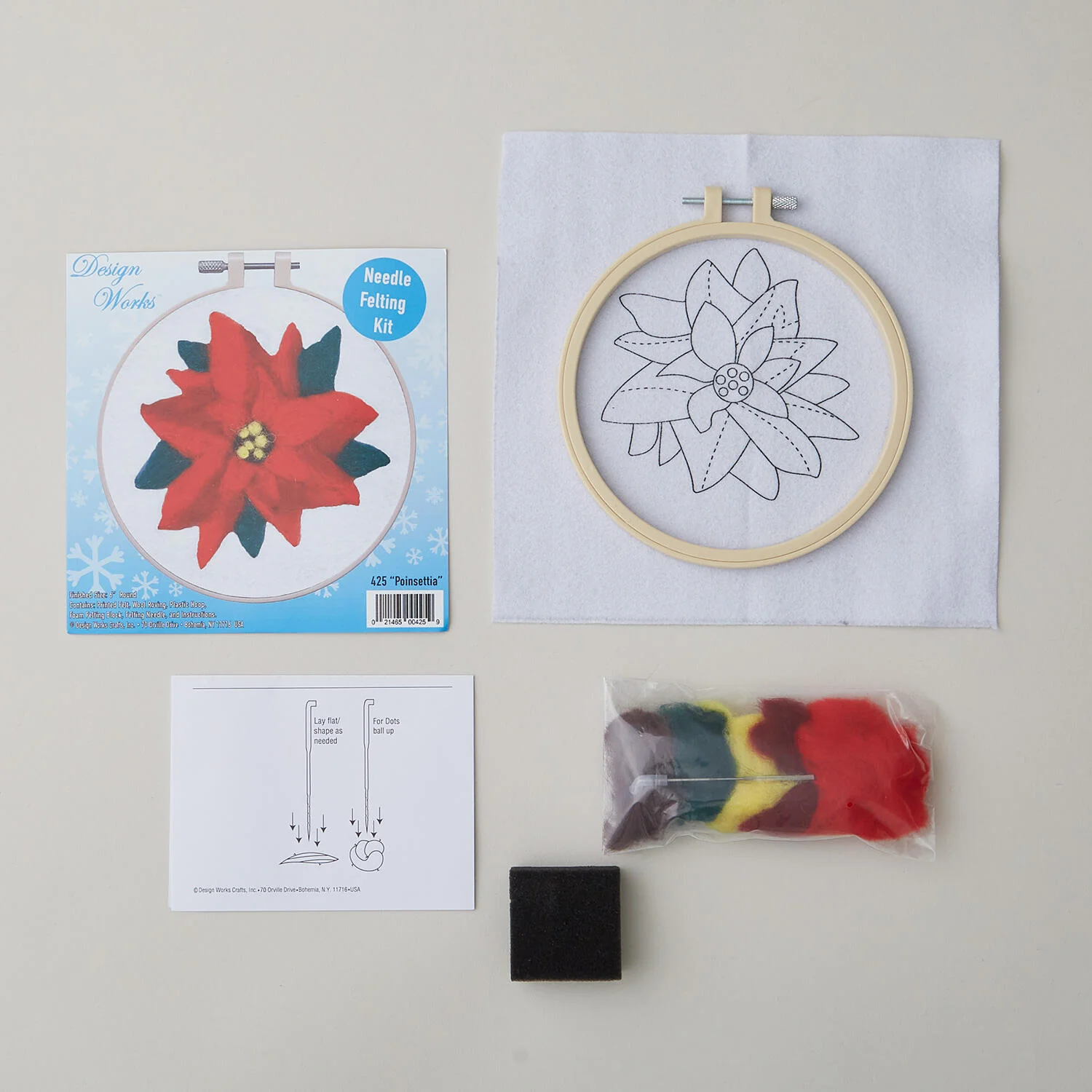Poinsettia Needle Felting Kit - Image 2