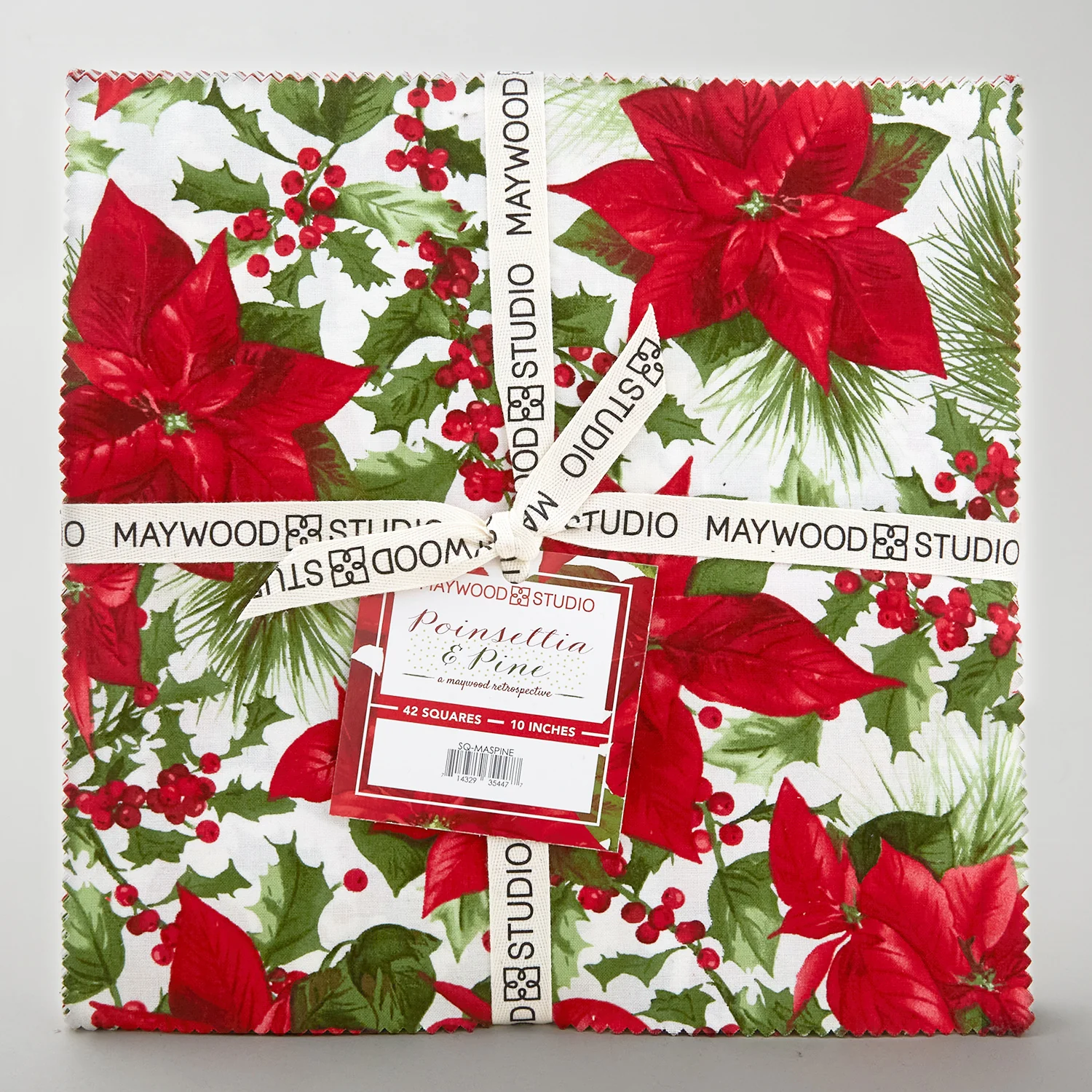 Poinsettia & Pine Favorites 10" Squares - Image 2