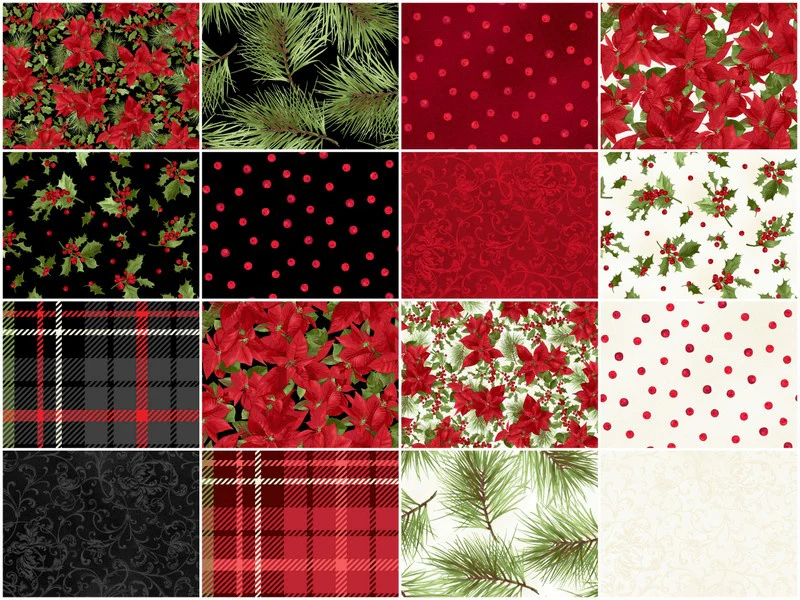 Poinsettia & Pine Favorites 10" Squares - Image 3