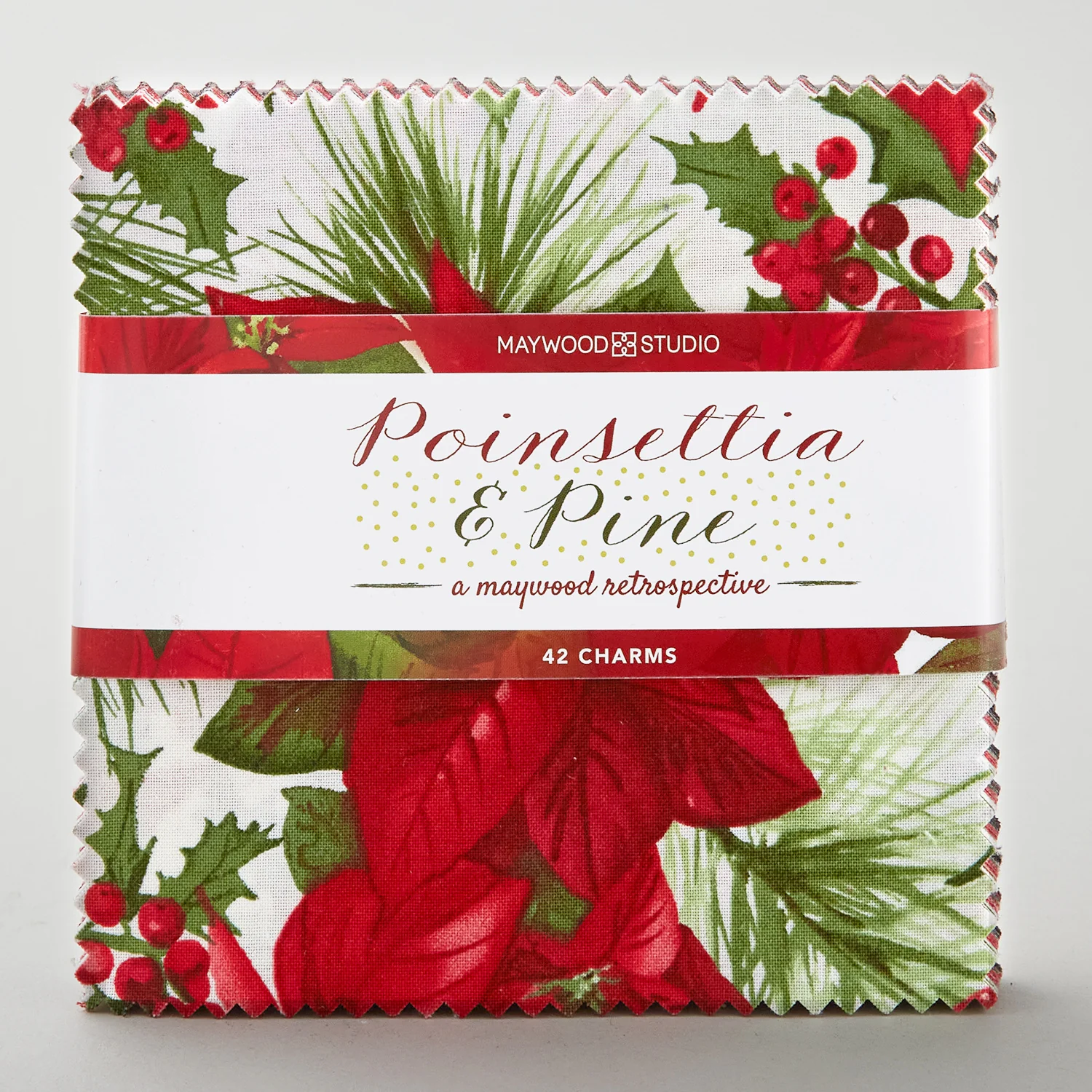 Poinsettia & Pine Favorites 5" Squares - Image 2
