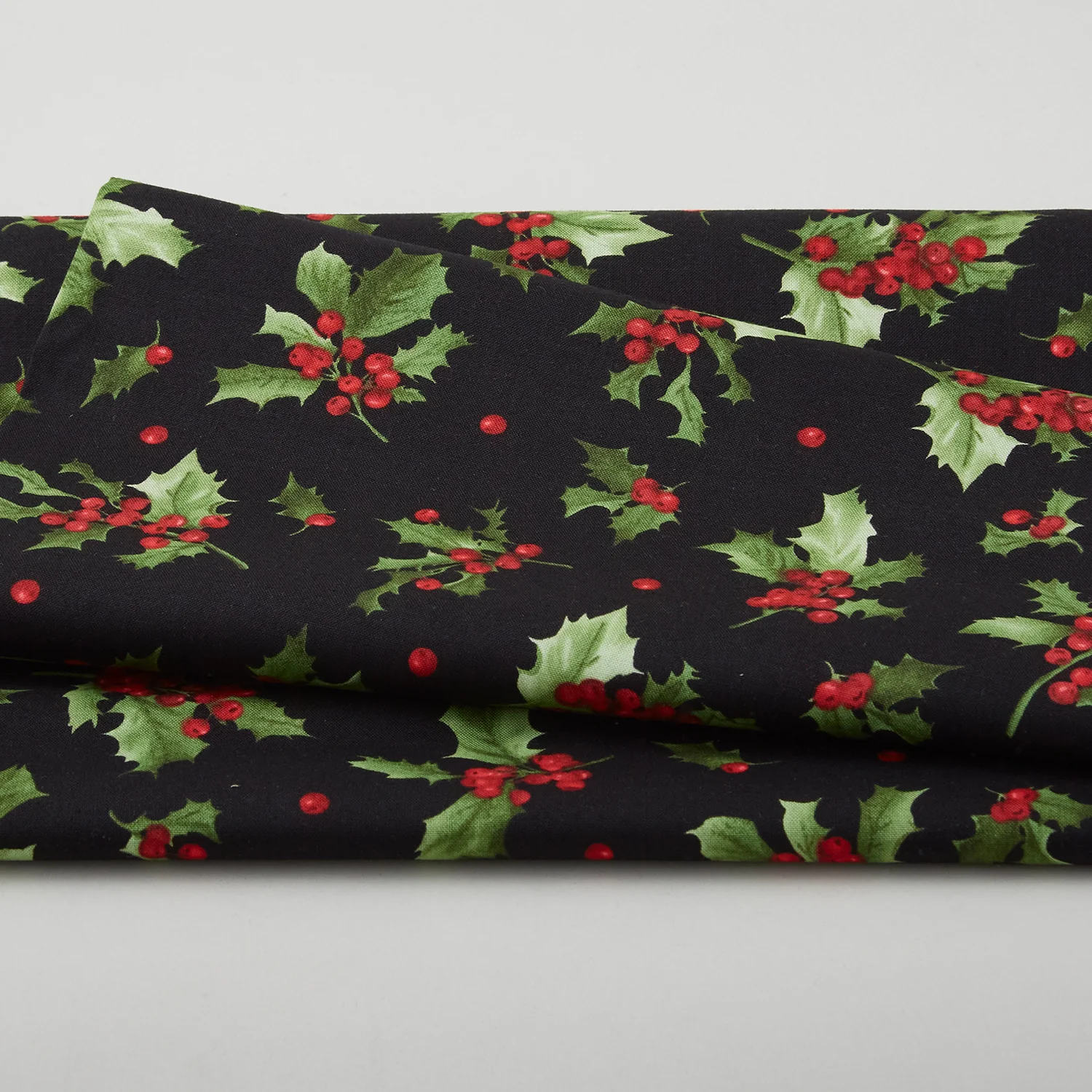 Poinsettia & Pine Favorites - Holly Black 2 Yard Cut