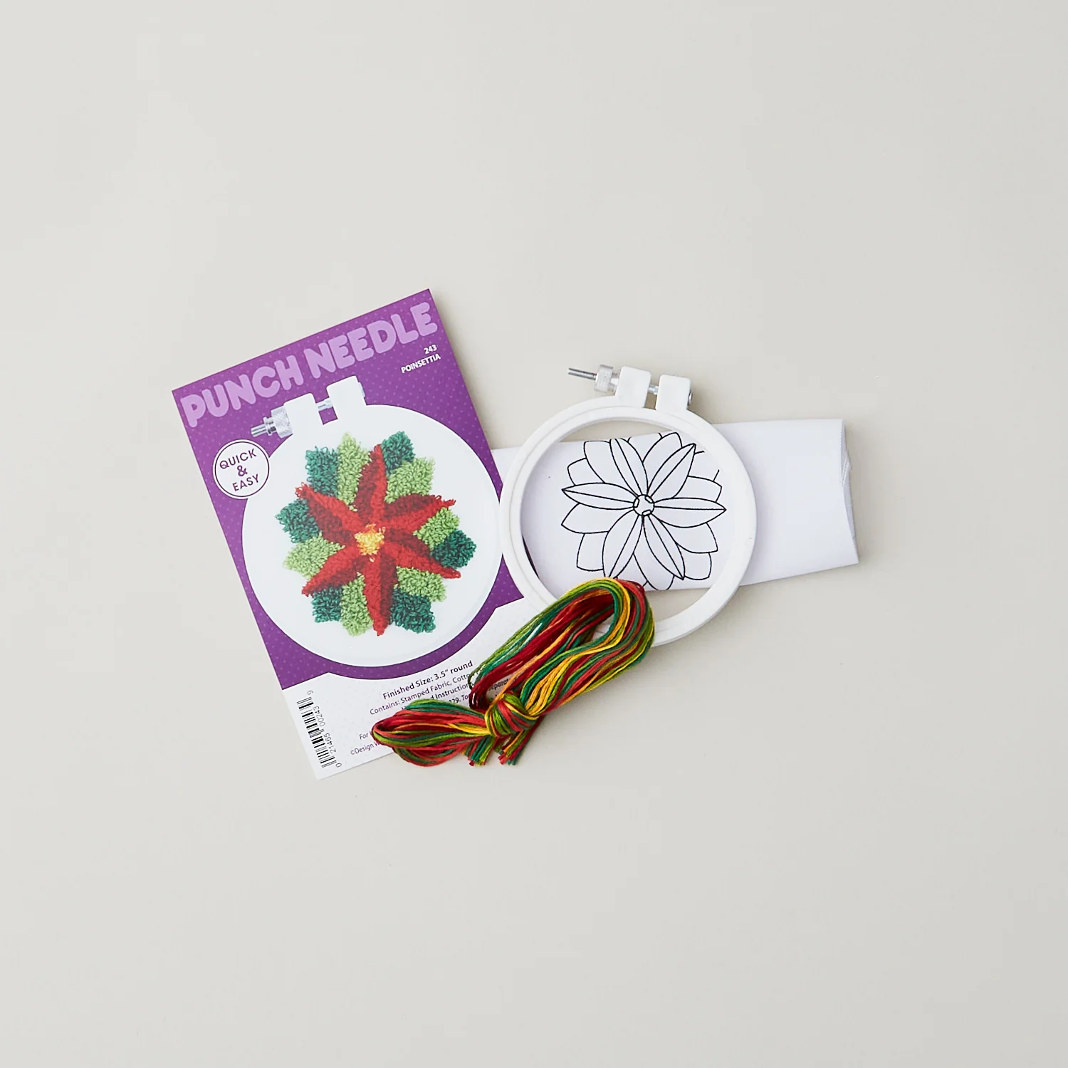 Poinsettia Punch Needle Embroidery Kit - Image 2