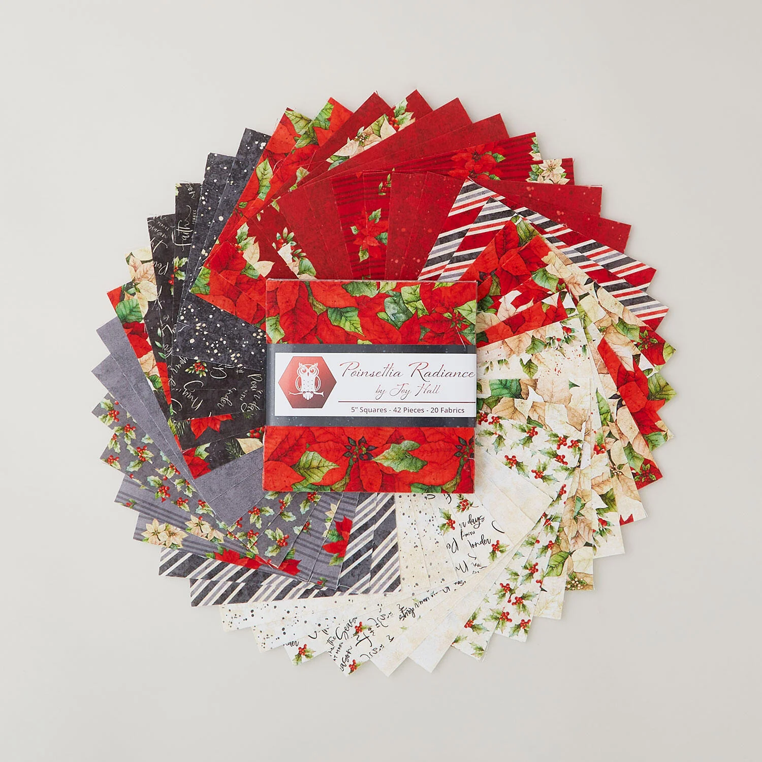 Poinsettia Radiance 5" Squares