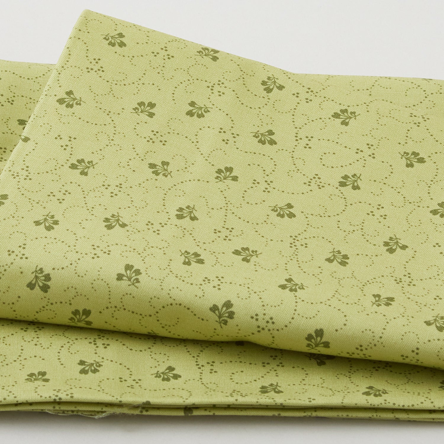 Poppies - Floral Swirl Green 2 Yard Cut