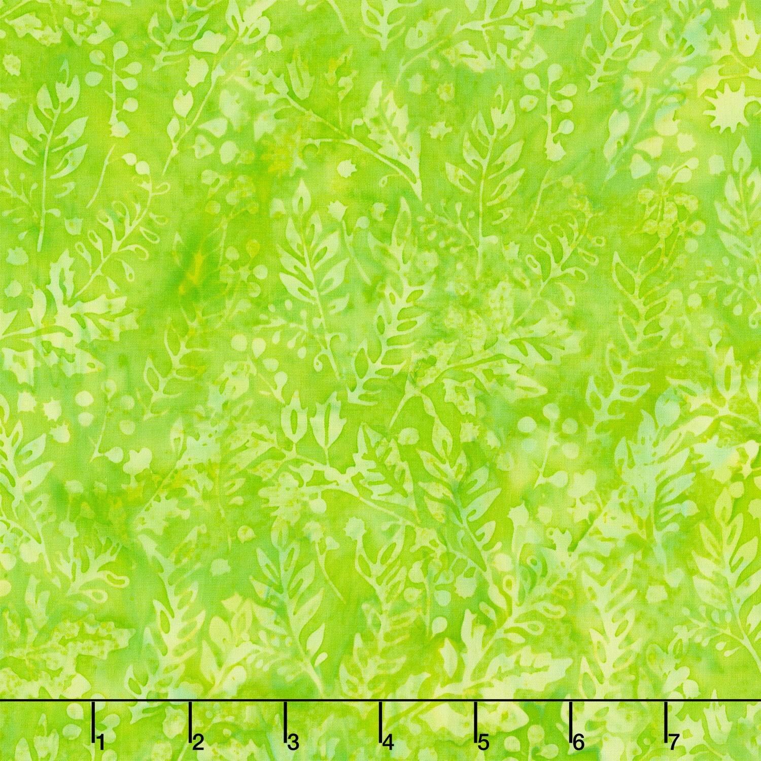Posy Twist Batiks - Vines Leaves and Berries Green Pistachio Yardage