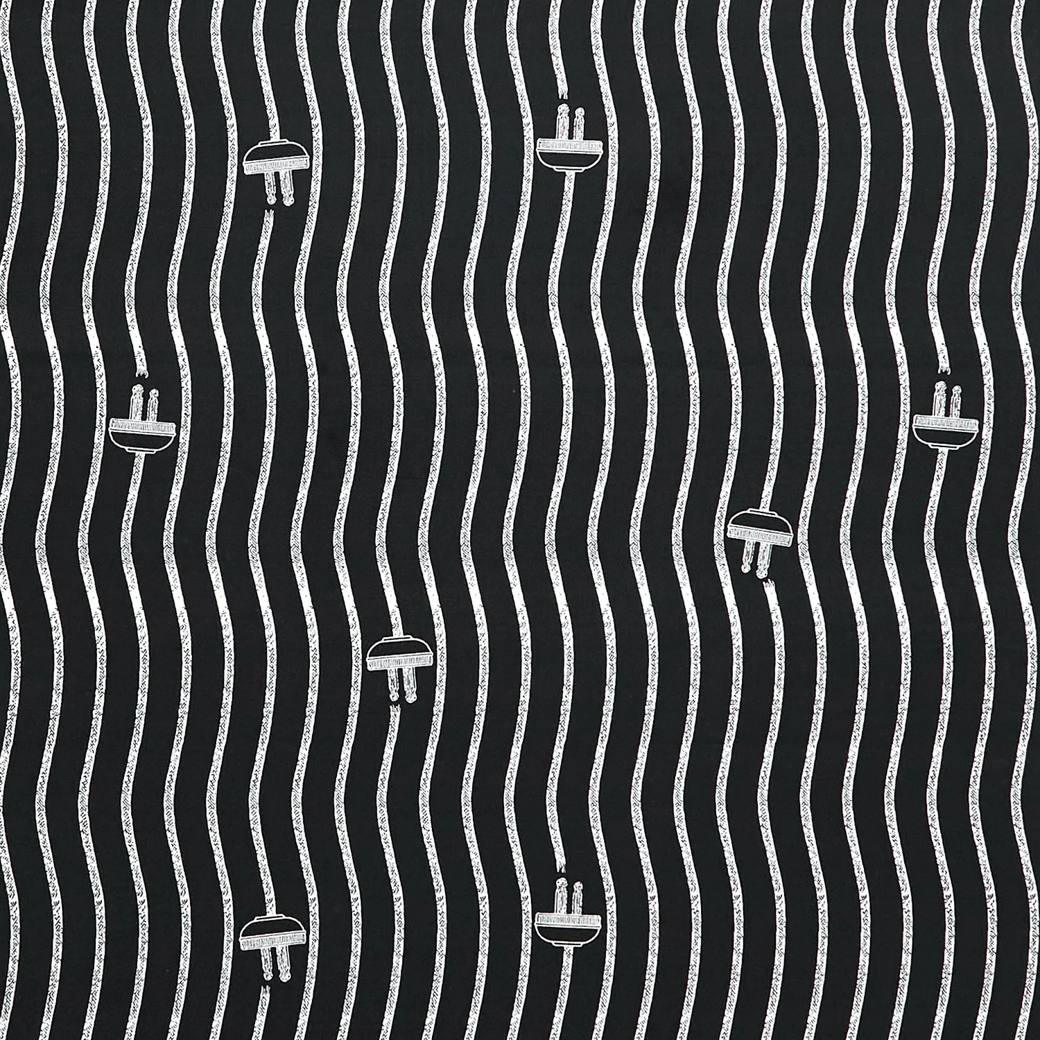 Press On - Cord Stripe Black Yardage