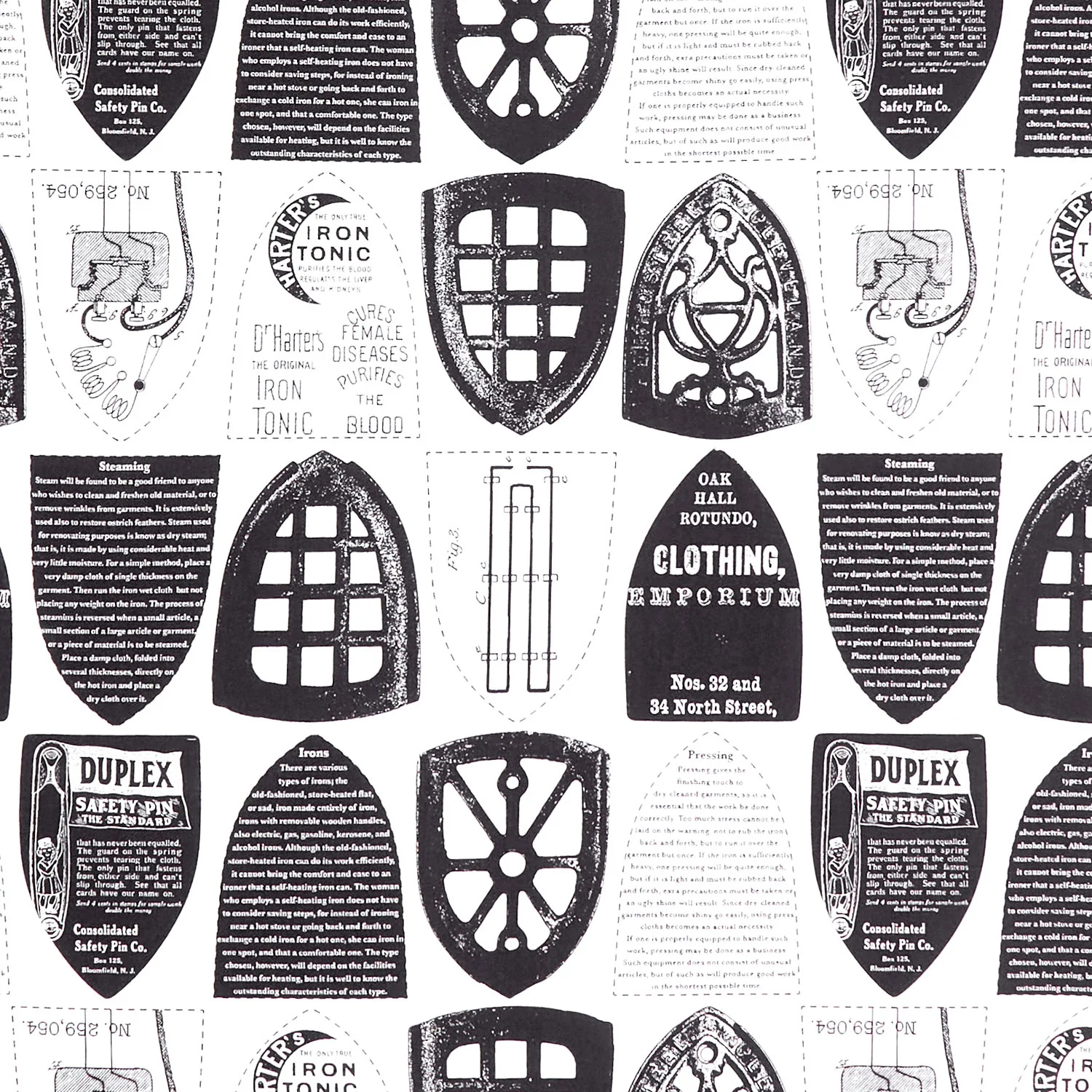 Press On - Iron Plates White Yardage