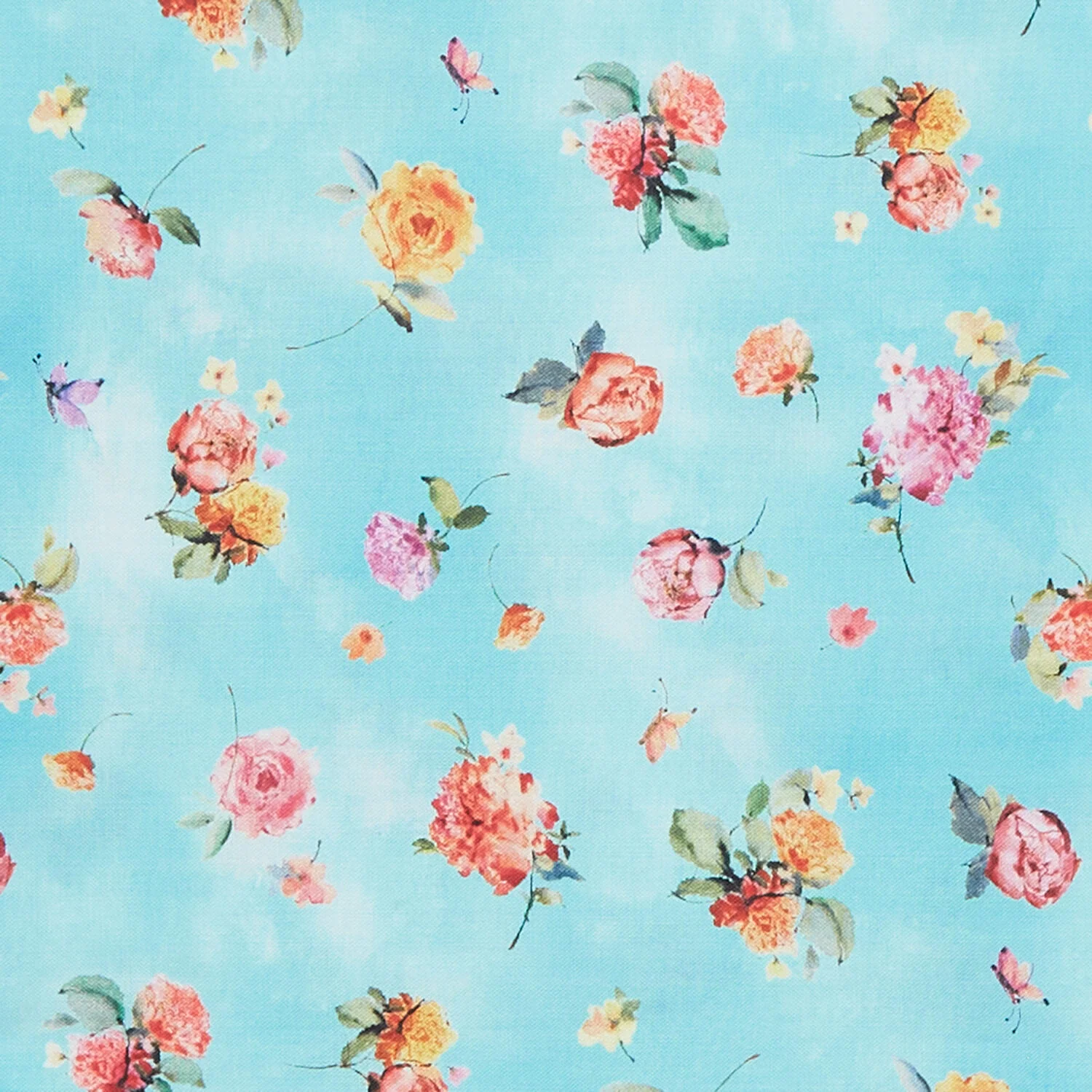 Primrose Garden - Primrose Medley Aqua 2 Yard Cut - Image 2