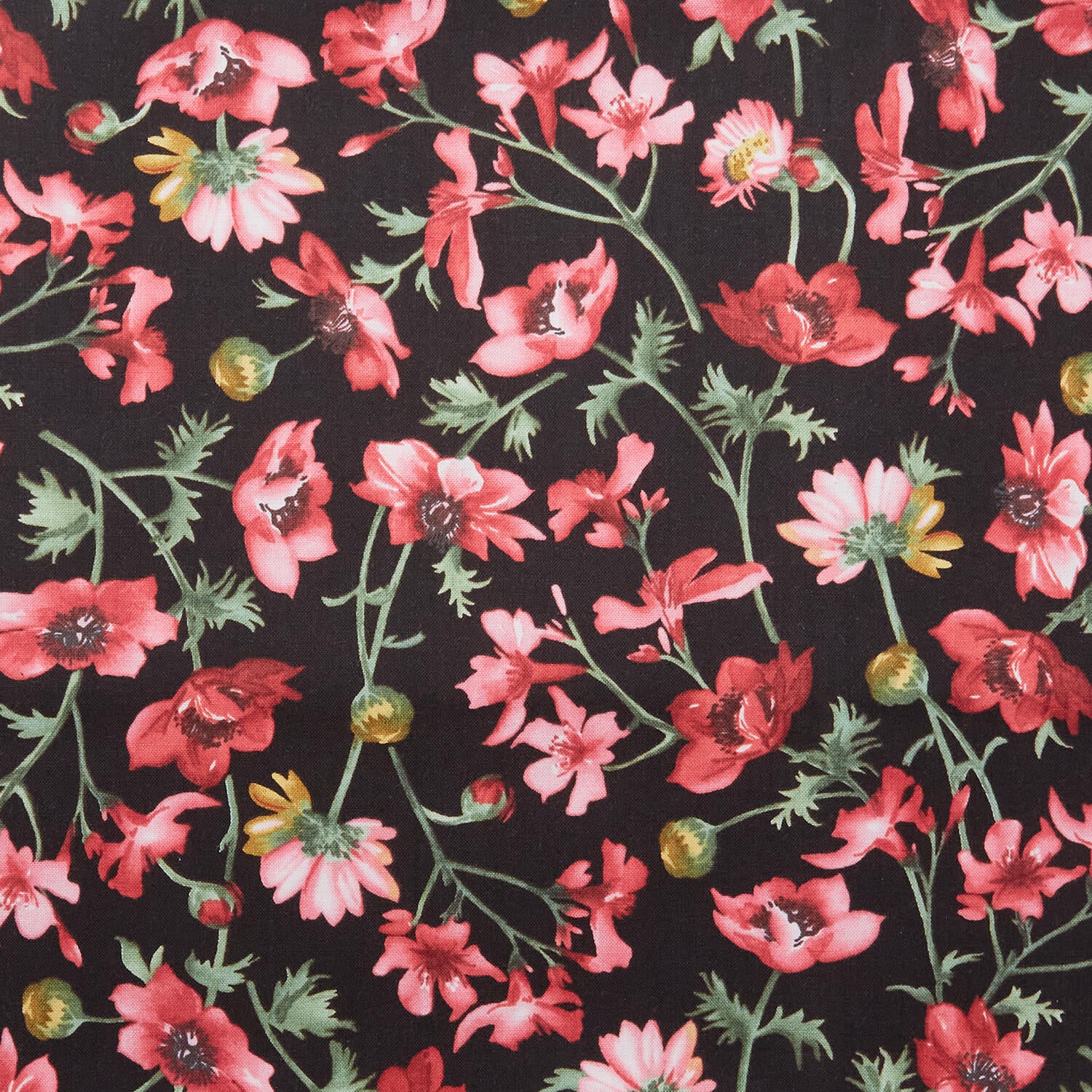 Prose Favorites - Trailing Flowers Black 2 Yard Cut - Image 2