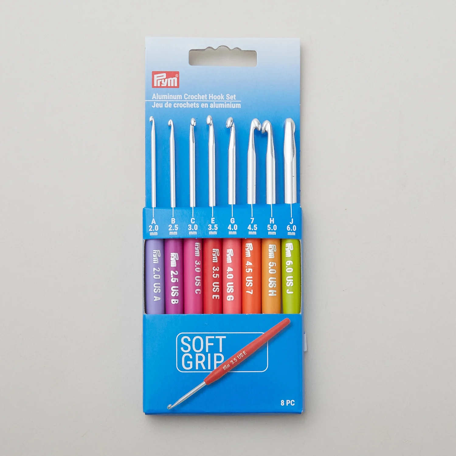Prym Soft Grip Aluminum Crochet Hook Set, 2-6mm - Image 2