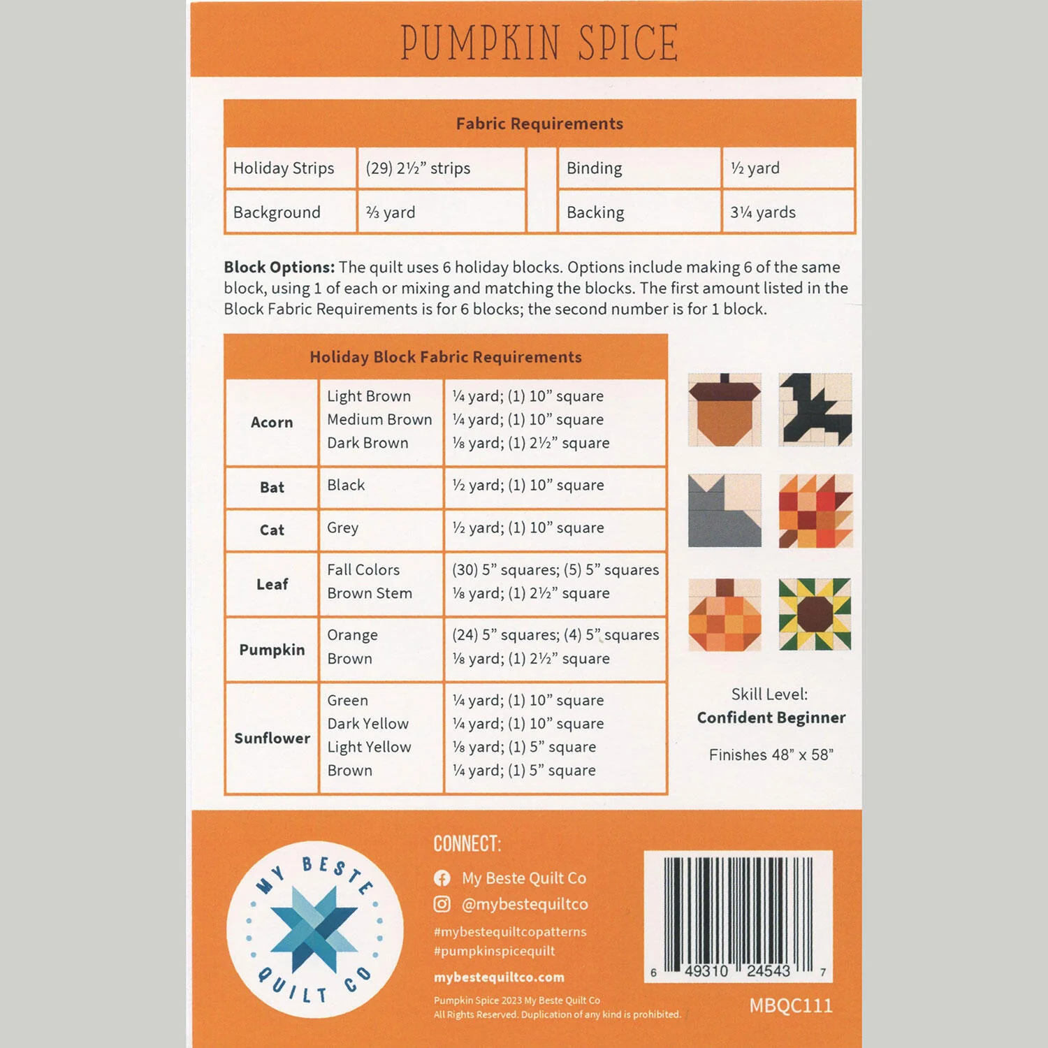 Pumpkin Spice Quilt Pattern - Image 2