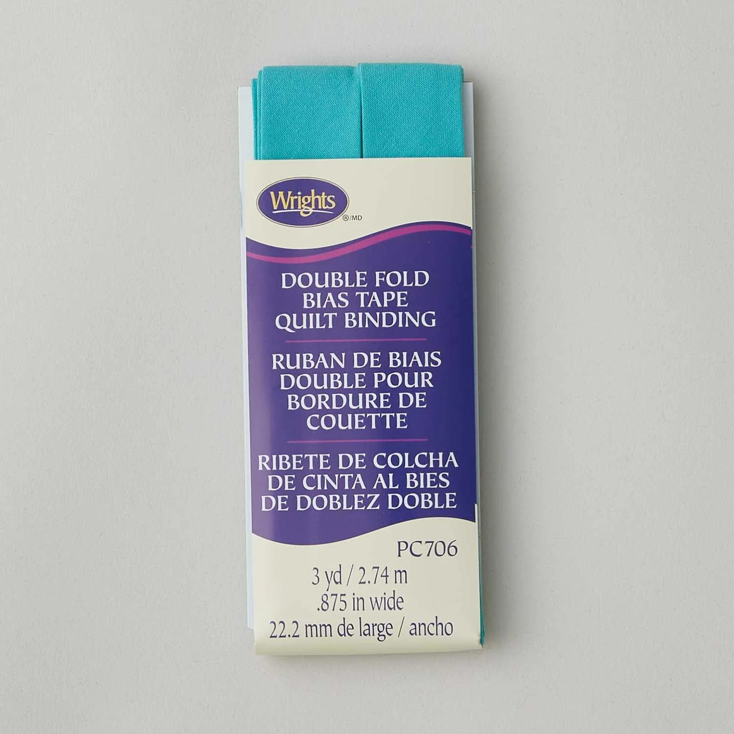 Wrights Quilt Binding Double Fold Bias Tape - Aquamarine - Image 2