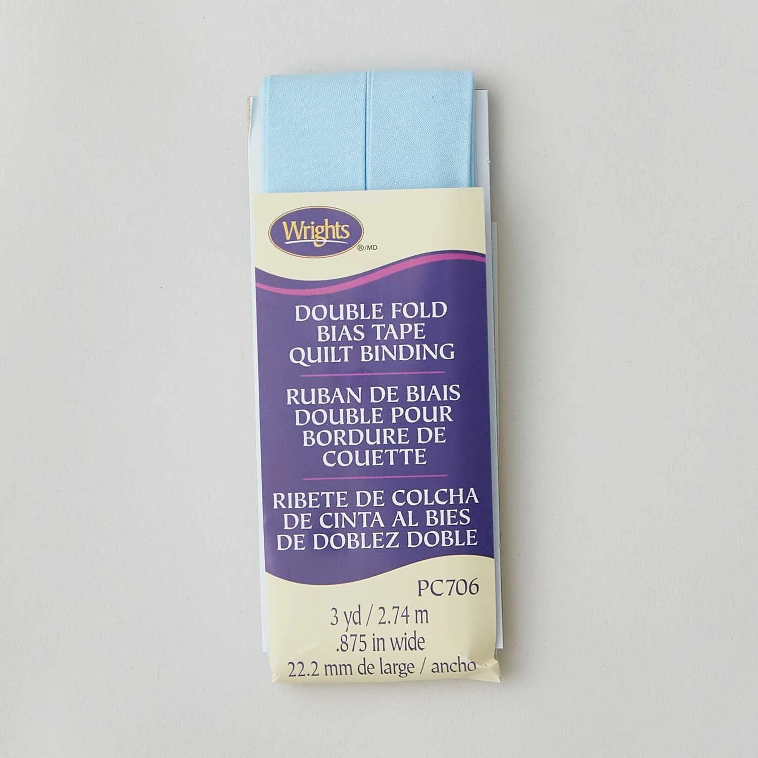 Wrights Quilt Binding Double Fold Bias Tape - Blue - Image 2