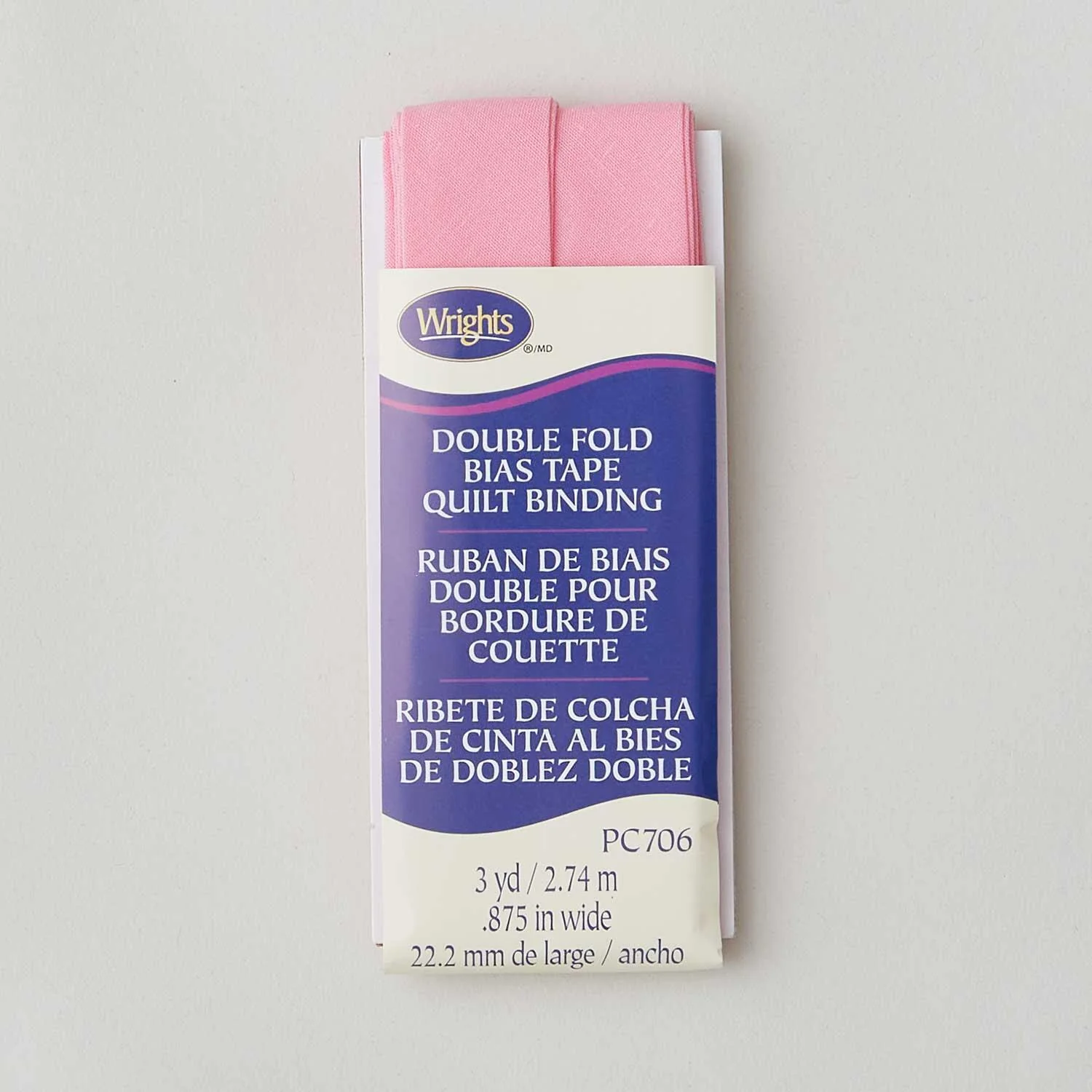 Wrights Quilt Binding Double Fold Bias Tape - Pink - Image 2