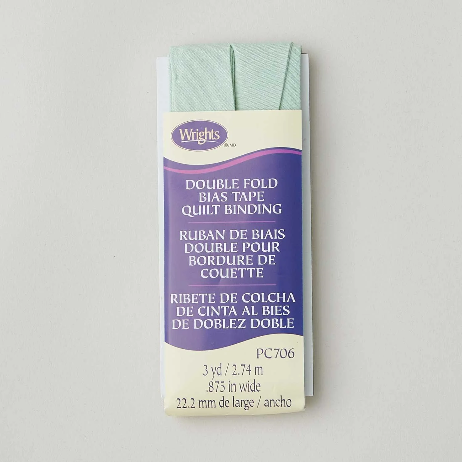 Wrights Quilt Binding Double Fold Bias Tape - Seafoam - Image 2