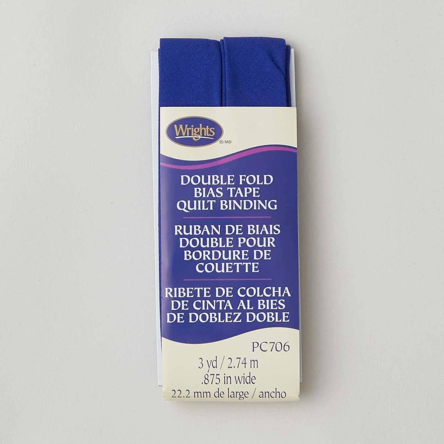 Wrights Quilt Binding Double Fold Bias Tape - Yale Blue - Image 2