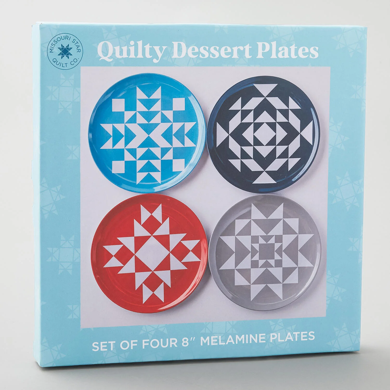 Quilt Block Dessert Plates 8" Set of 4 - Image 4