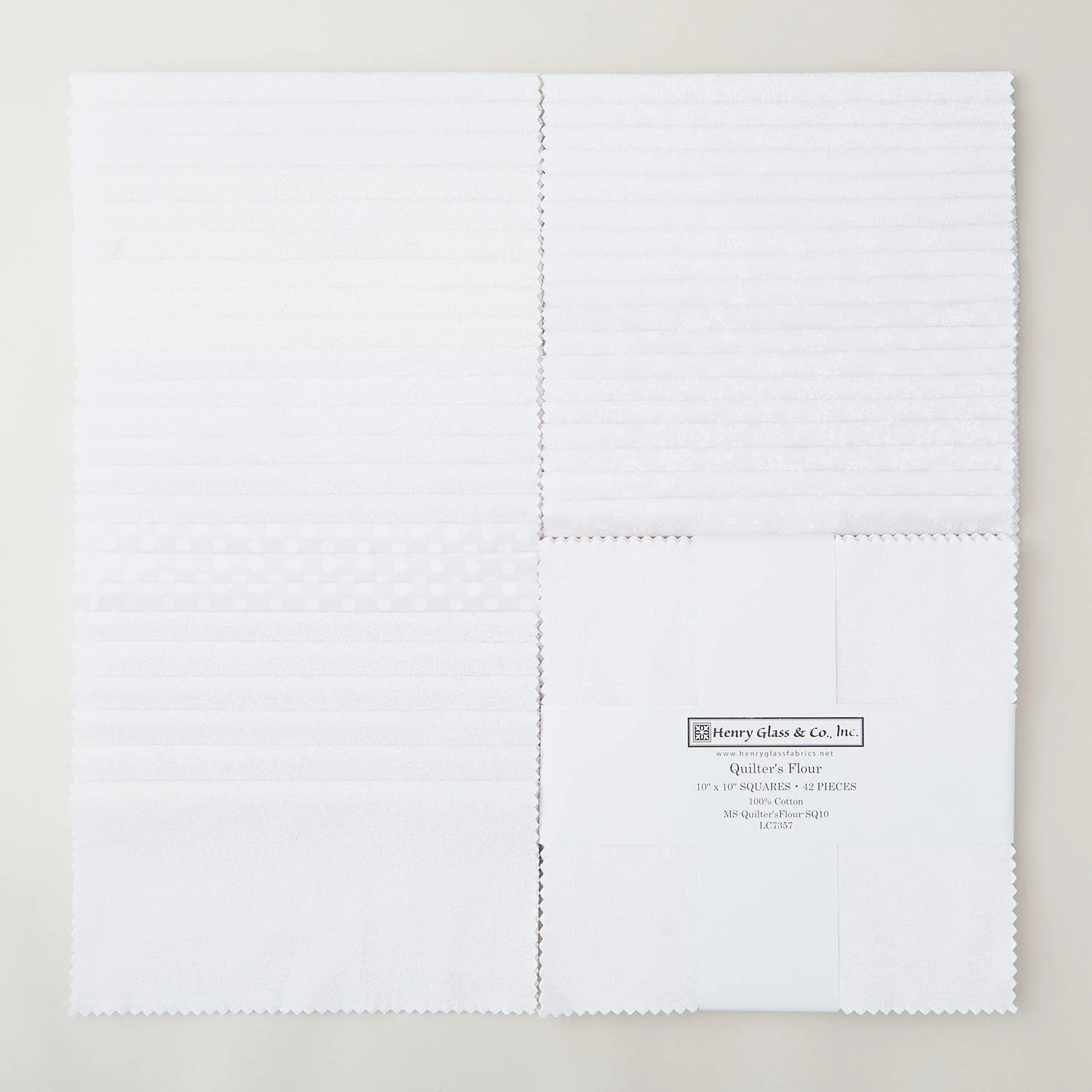 Quilter's Flour Favorites White On White 10" Squares