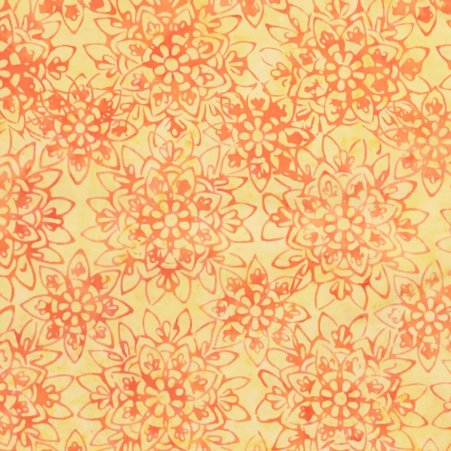 Rainbow Batiks Favorites - Mosaic Flower Yellow Lemonade 2 Yard Cut - Image 2