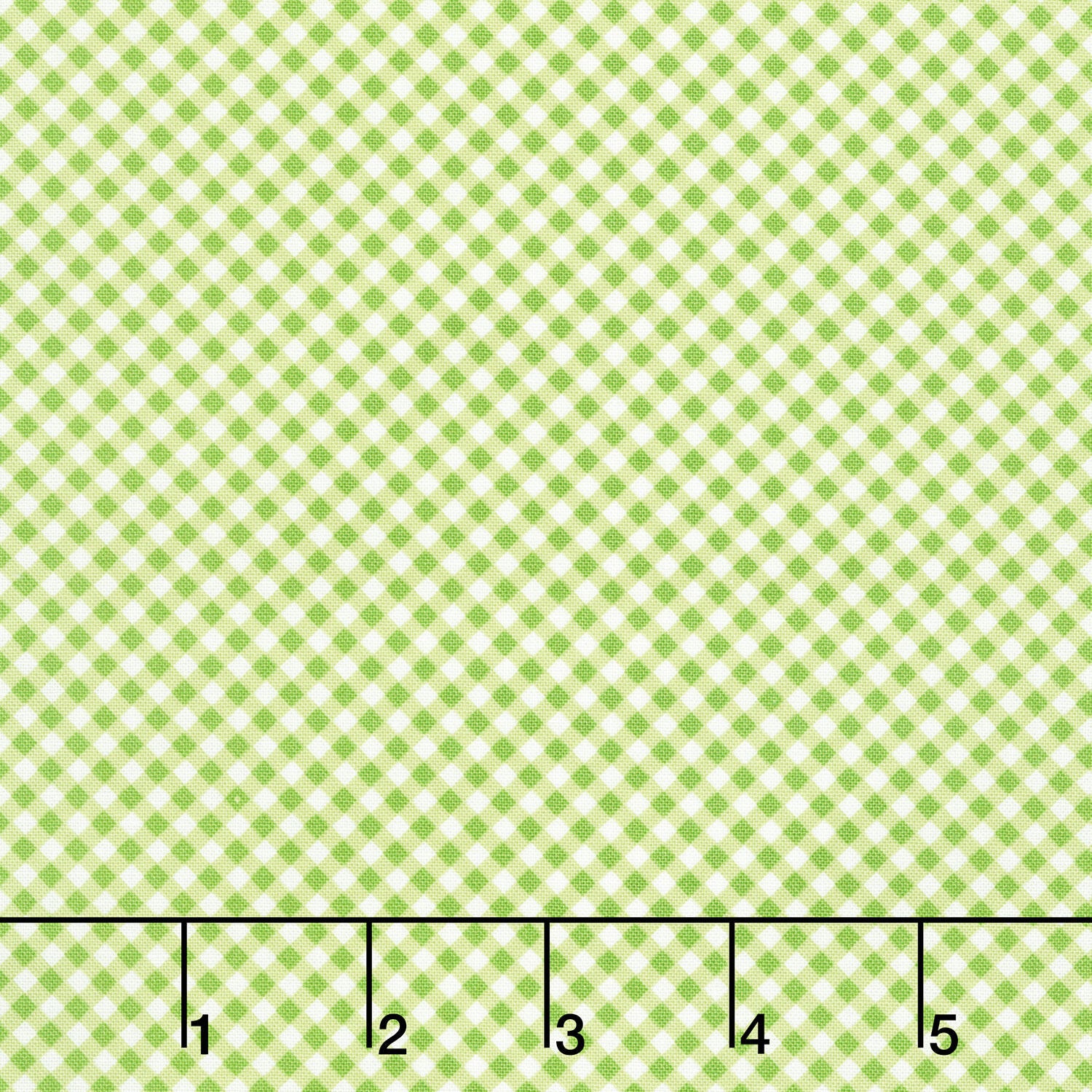Raspberry Summer - Gingham Lime Yardage