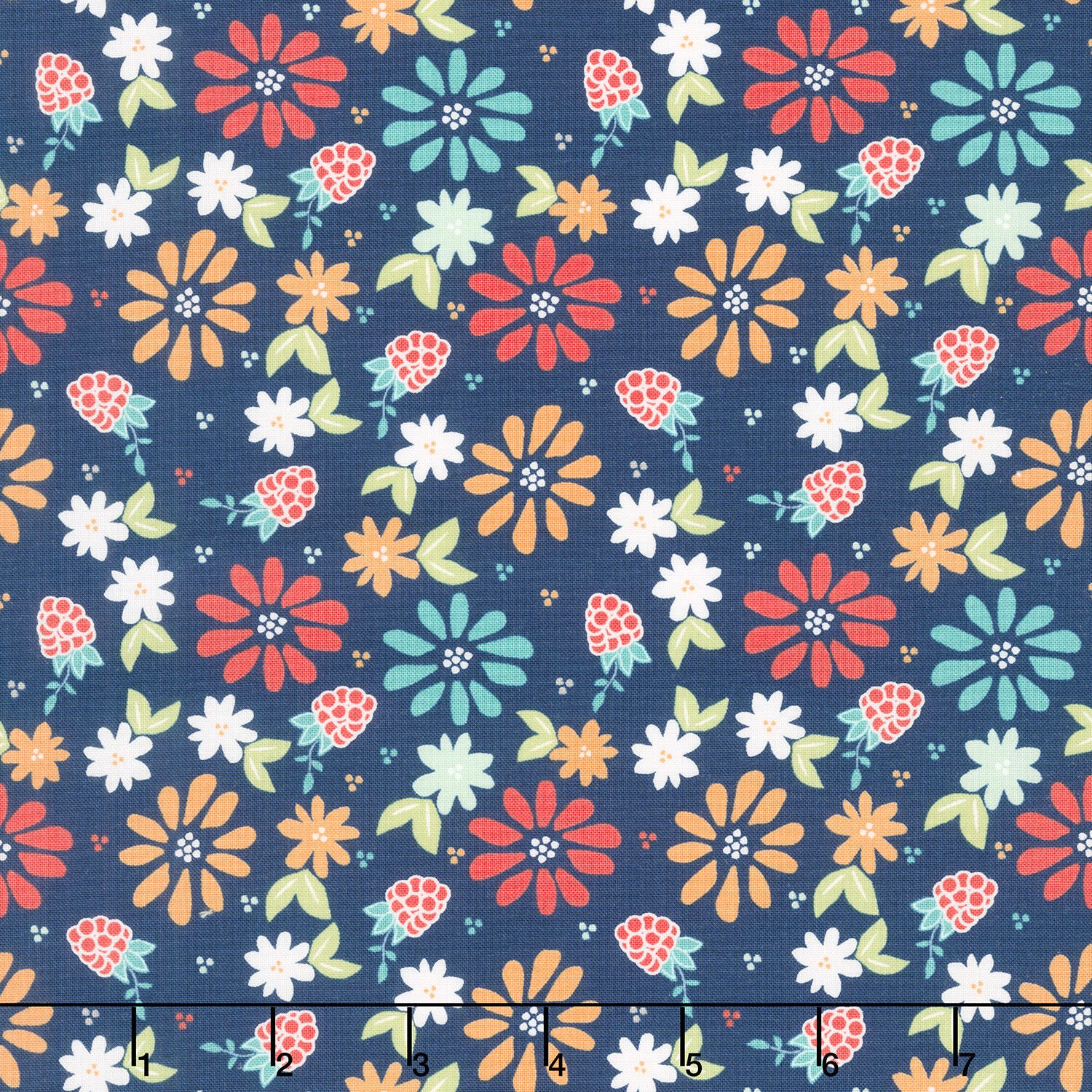 Raspberry Summer - Spring Berries Blueberry Yardage