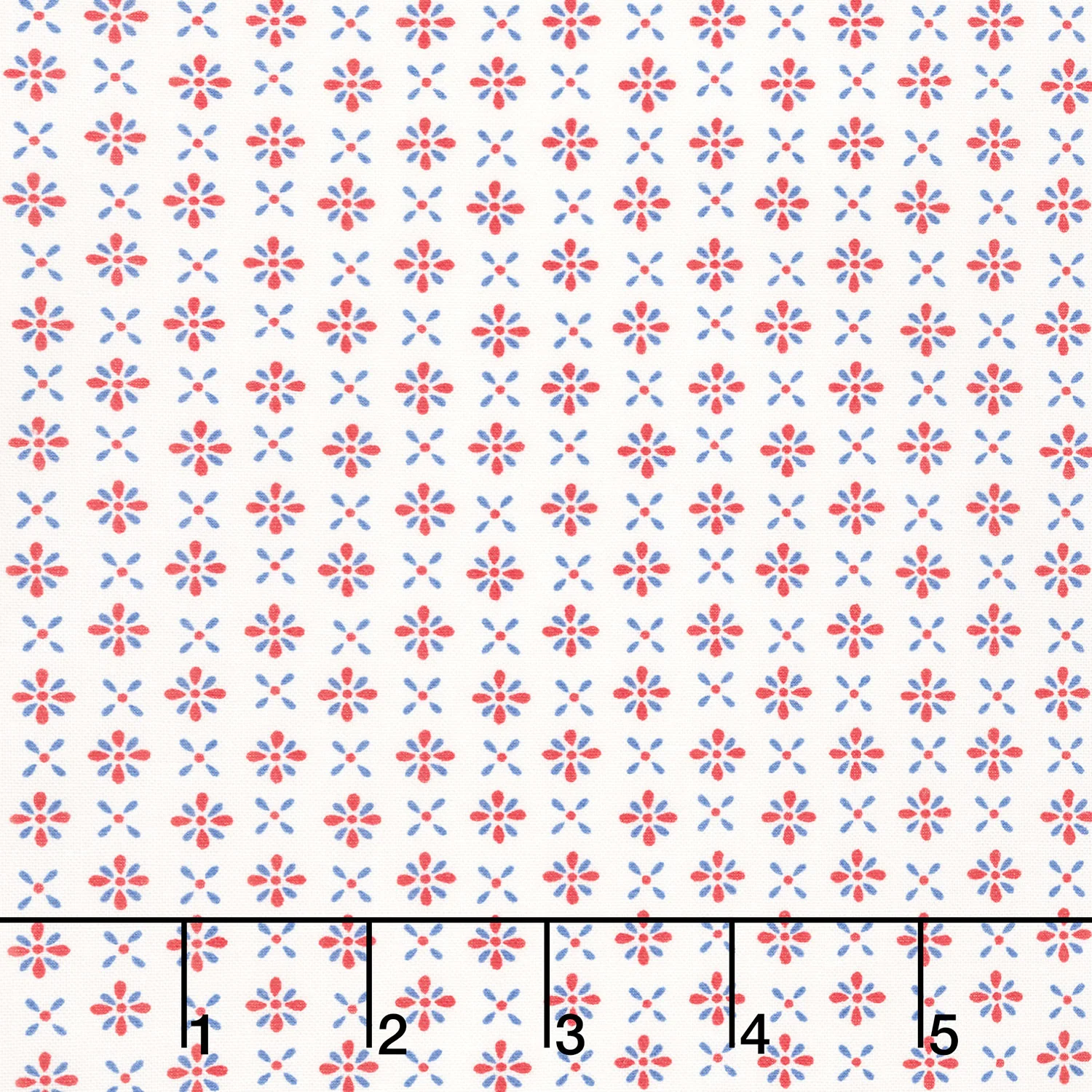 Red, White & Bloom - Firework Flowers Daisy White Yardage