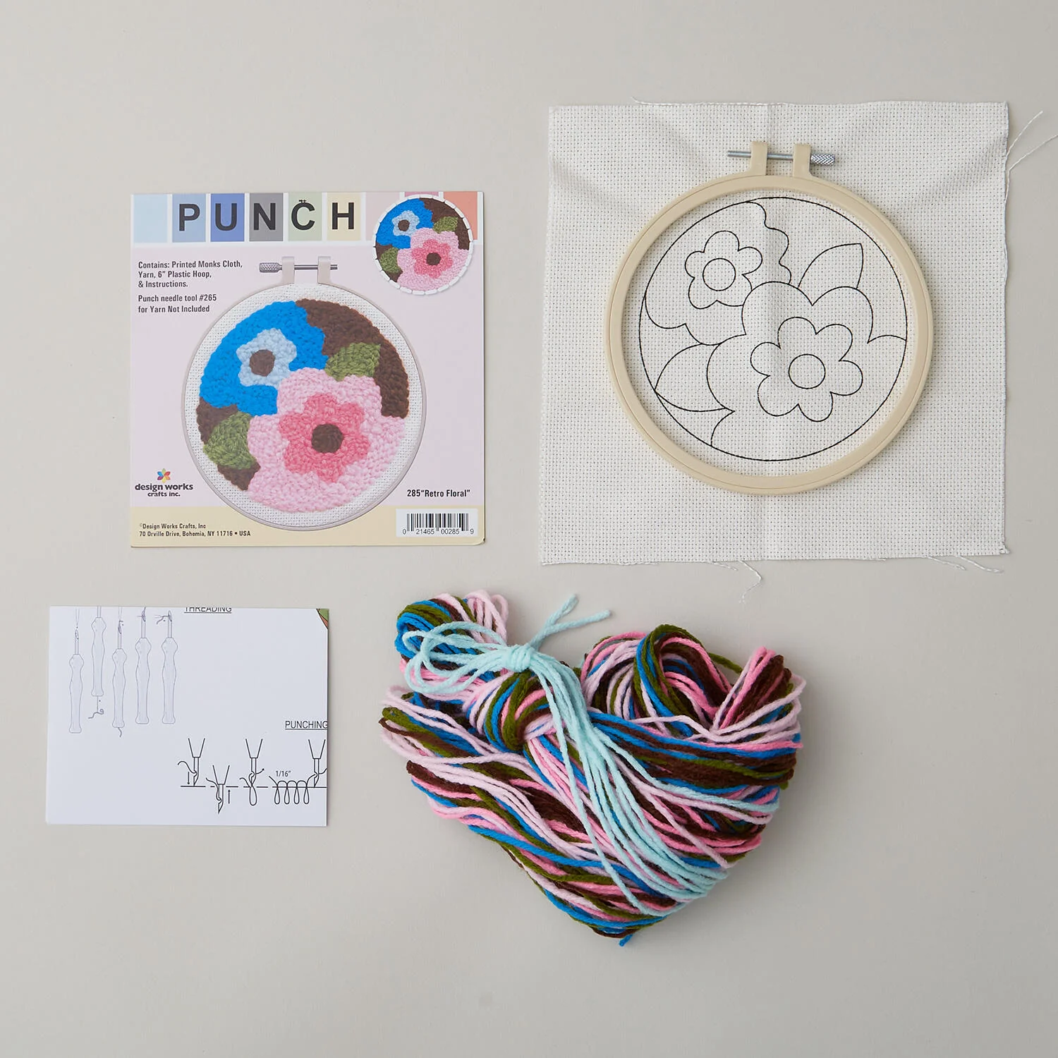 Retro Floral Punch Needle Kit - Image 2