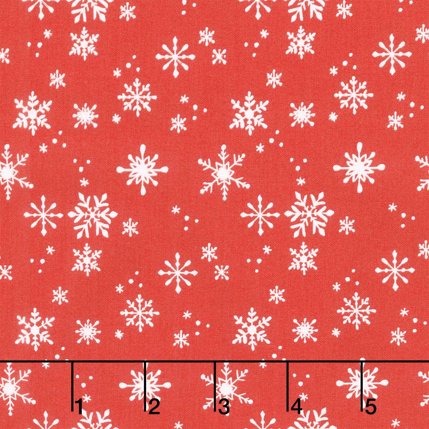 Santa Paws - Snowflakes Light Red Yardage