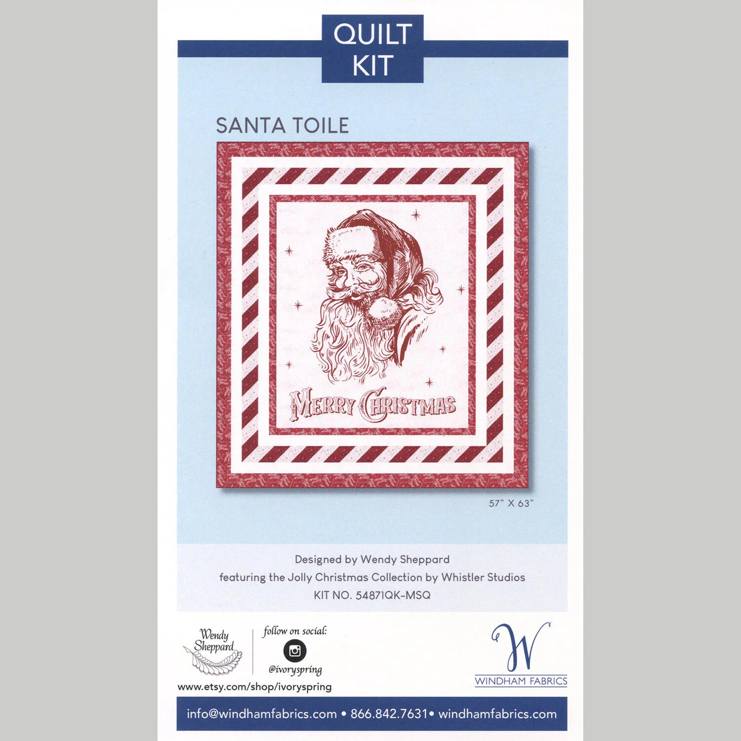 Santa Toile Quilt Kit - Image 3