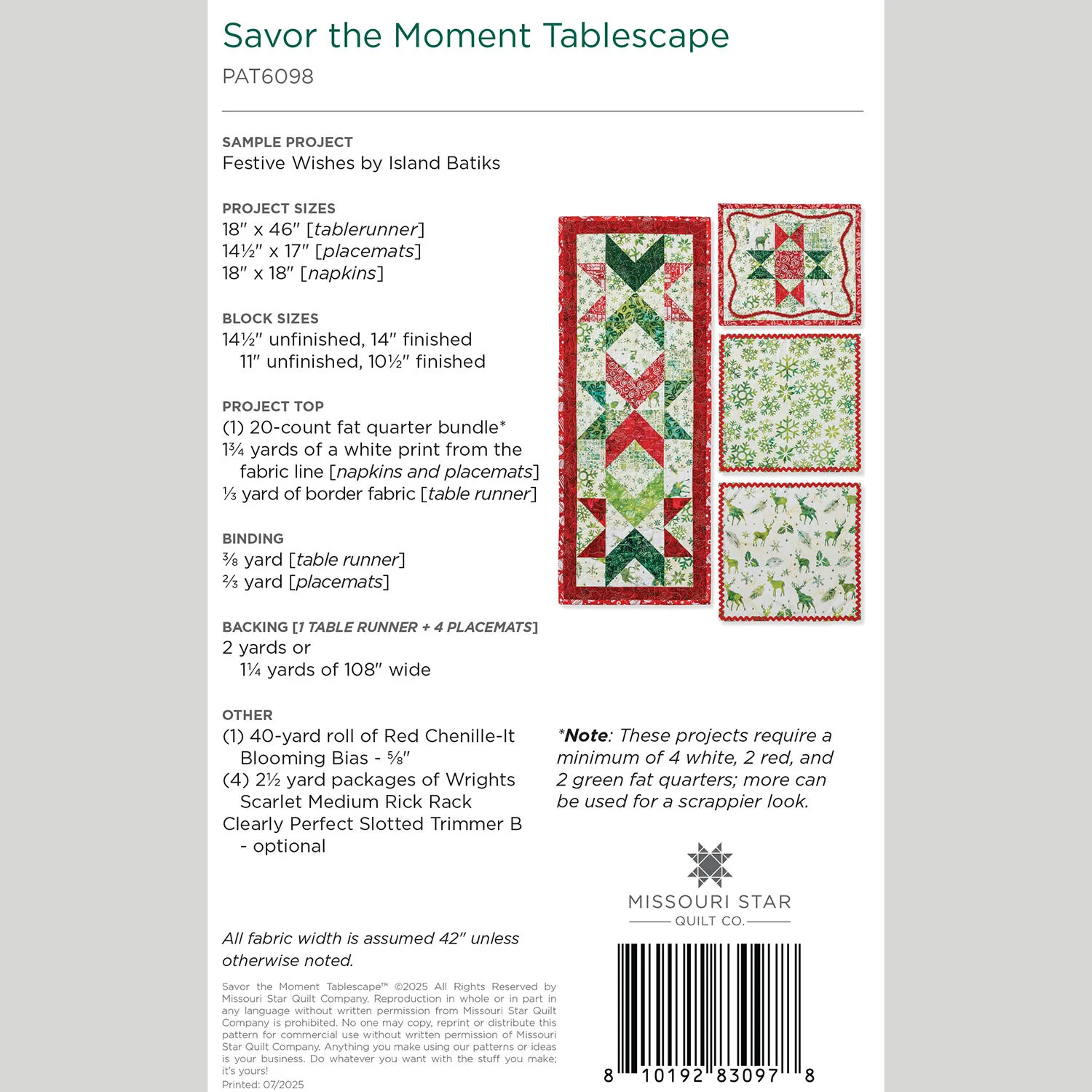 Savor the Moment Tablescape Quilt Pattern by Missouri Star - Image 2