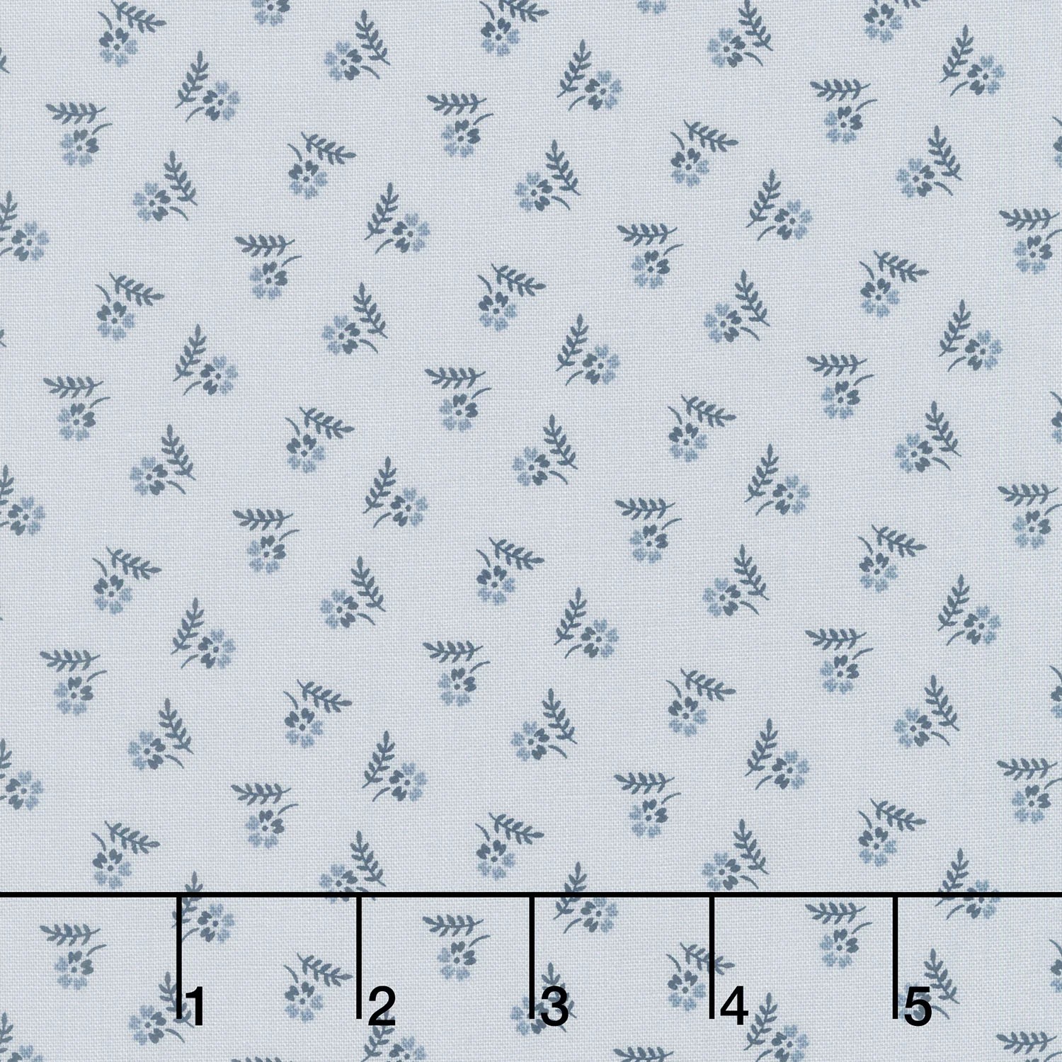 Serenity Blues - Tiny Floral Gray Yardage