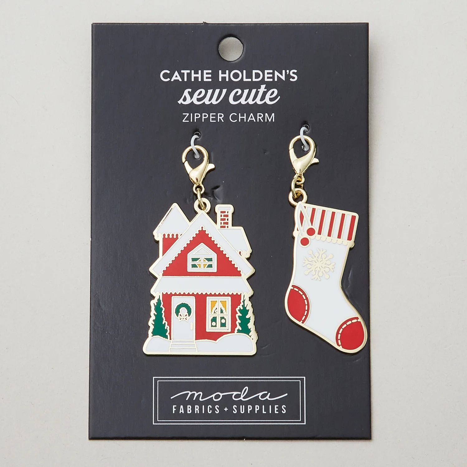 Sew Cute Zipper Pulls - Holiday House & Stocking - Image 2
