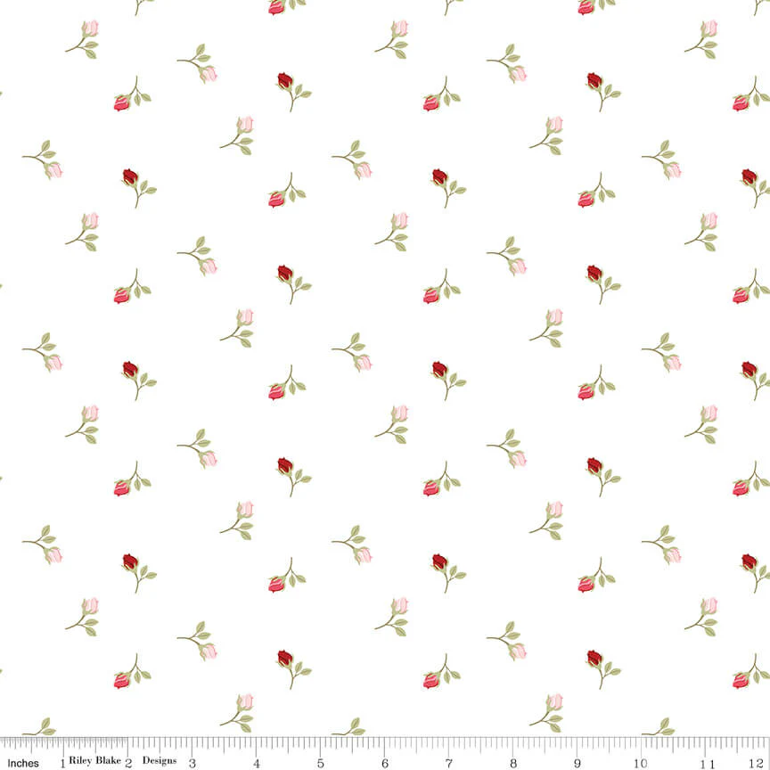 Sew in Love - Rosebuds - White