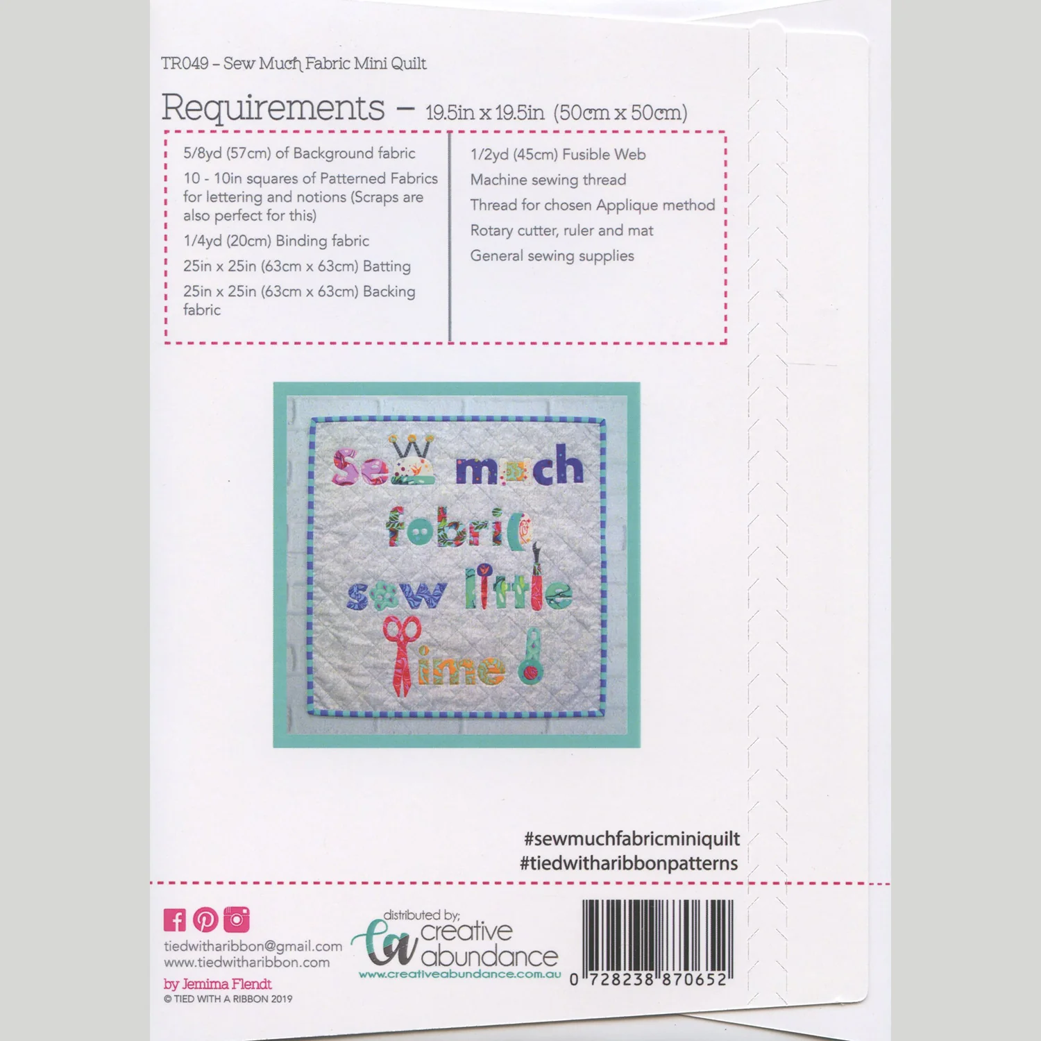 Sew Much Fabric Sew Little Time Quilt Kit - Image 5