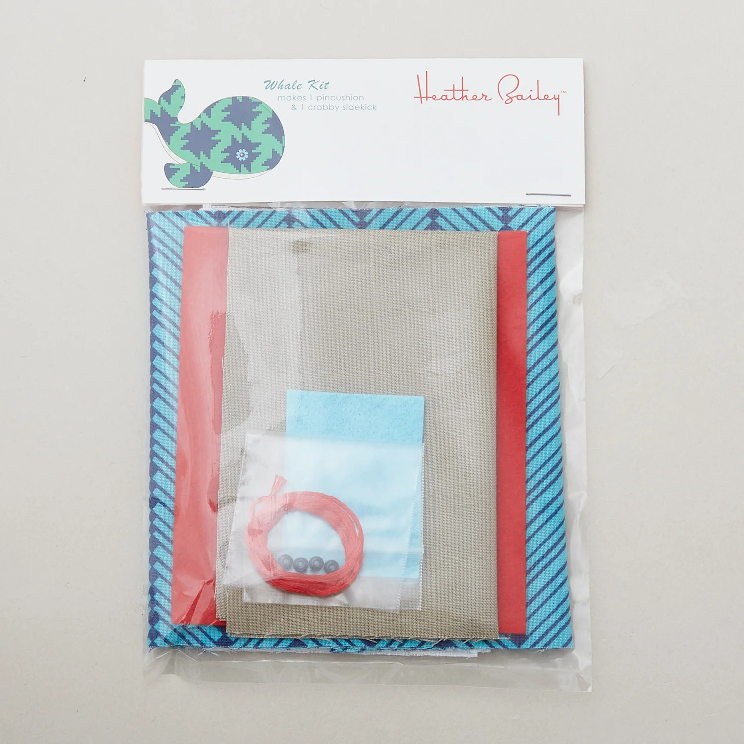 Seymour Spyhop Whale Pincushion Fabric Kit - Blue Whale - Image 3