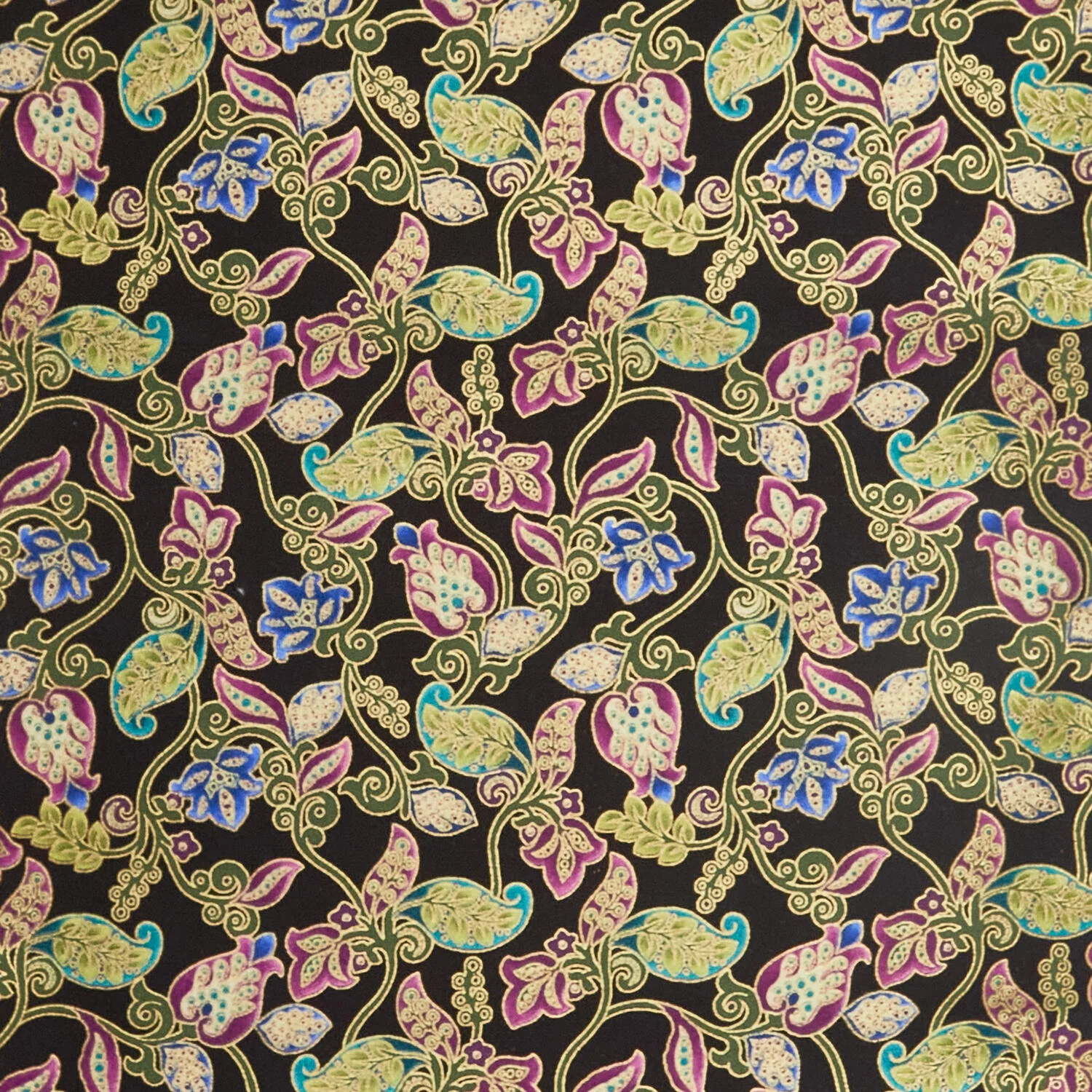 Shangri-La - Shangri-La Trail Metallic Black/Multi 2 Yard Cut - Image 2