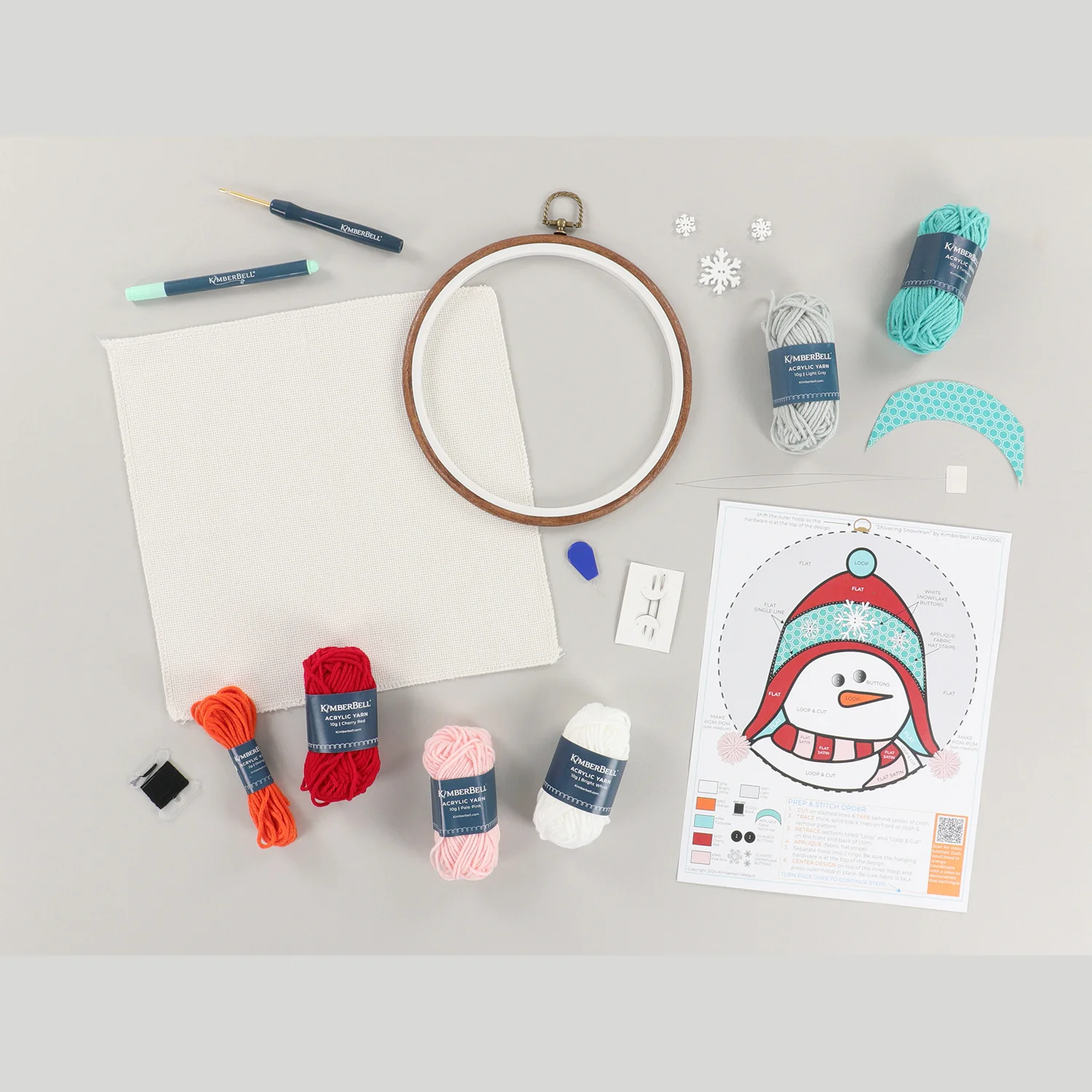 Shivering Snowman Punch Needle Hoop Kit - Image 4
