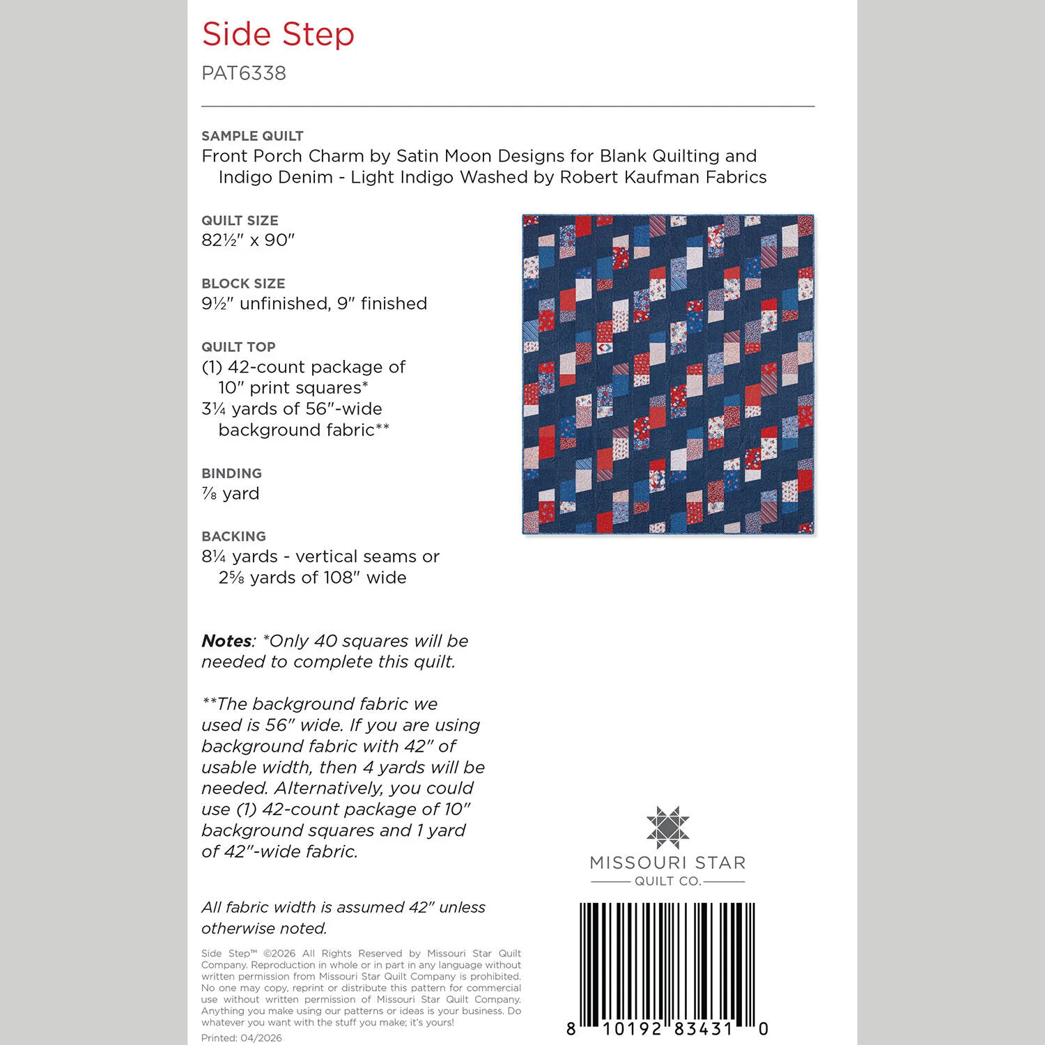Side Step Quilt Pattern by Missouri Star - Image 2