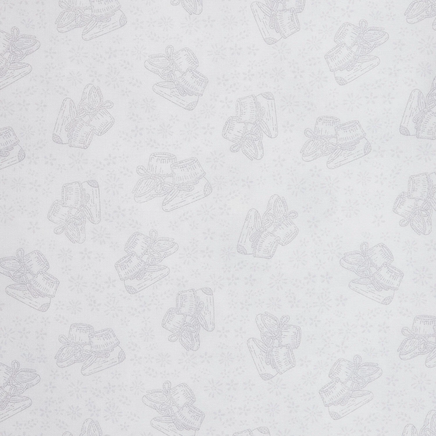 Simply Blessed - Baby Booties White/Grey 2 Yard Cut - Image 2