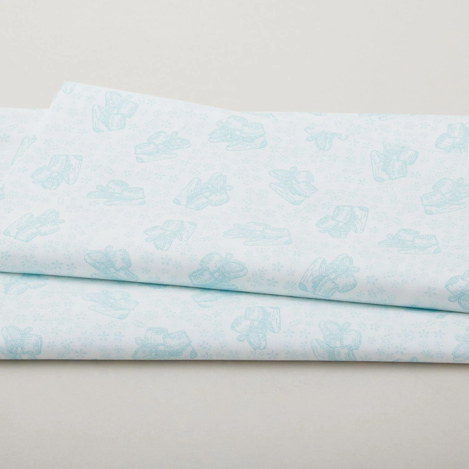 Simply Blessed - Baby Booties White/Turquoise 2 Yard Cut
