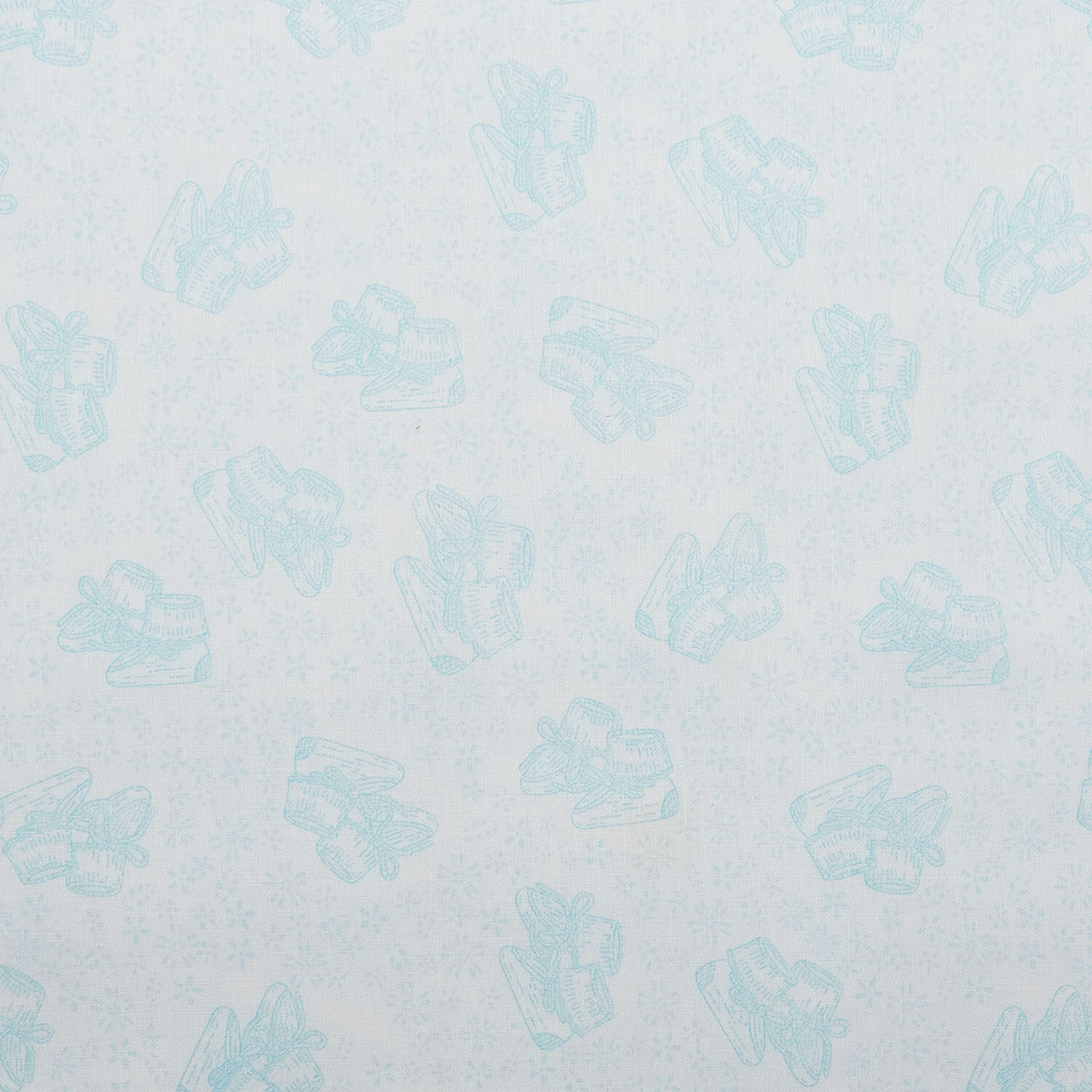 Simply Blessed - Baby Booties White/Turquoise 2 Yard Cut - Image 2