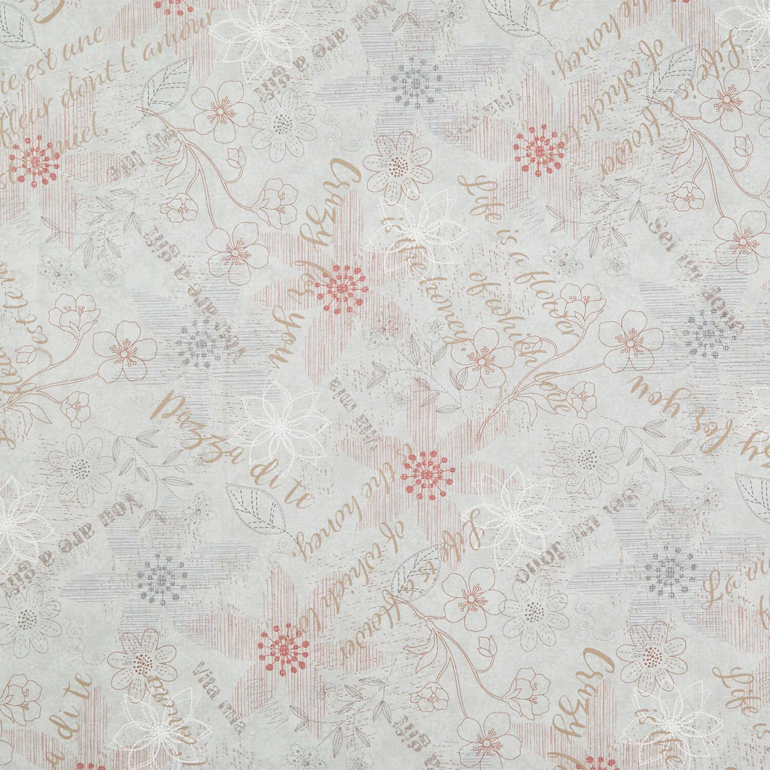 Simply Charming - Mixed Media Blue Yardage