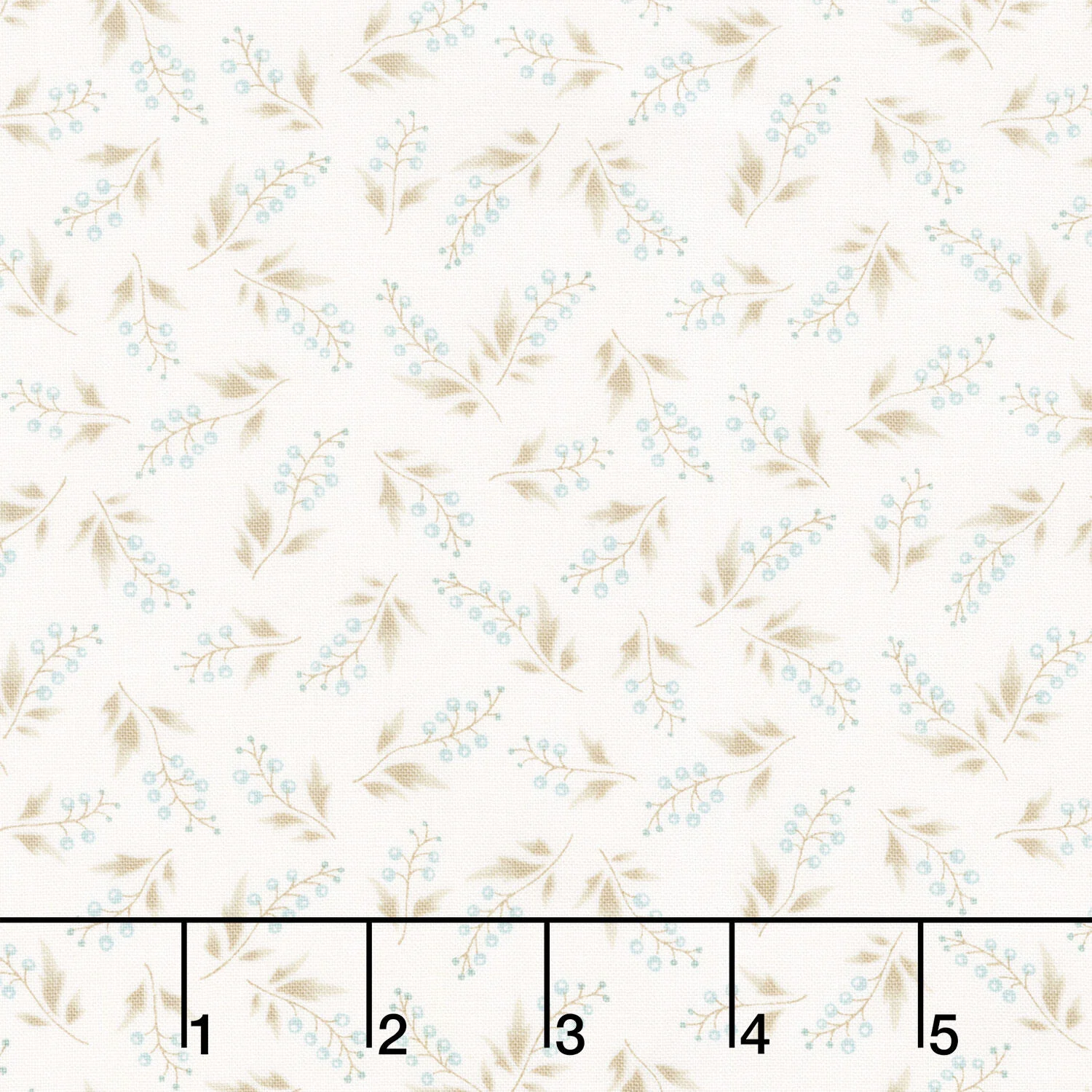 Simply Charming - Trailing Berry Vines Cream Blue Yardage